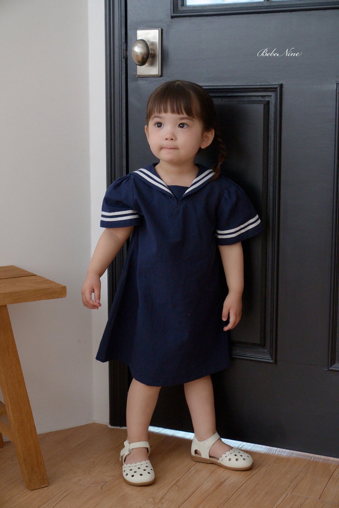 ☀️預訂 韓國直送☀️🇰🇷Bebenine三色海洋風水手領短袖連身裙