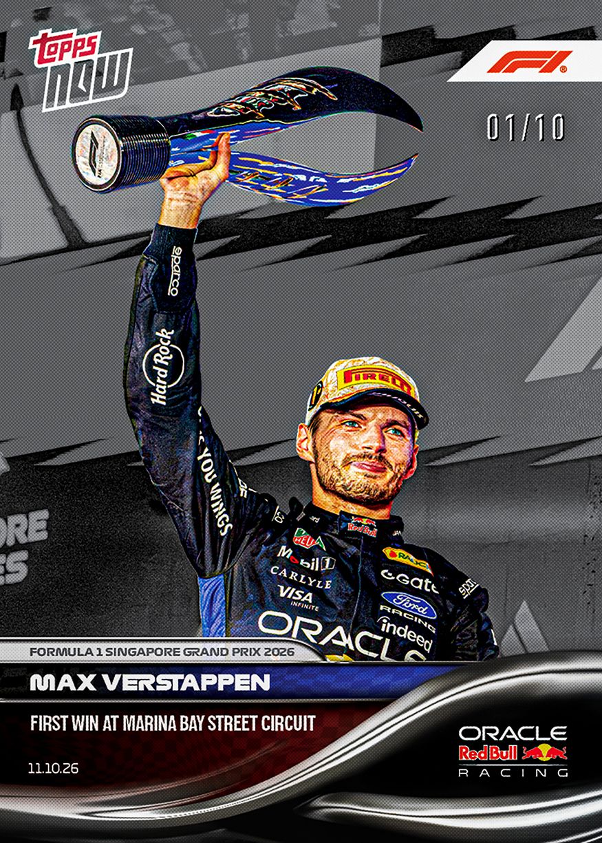 Max Verstappen - 2026 F1 Topps NOW® #67 Singapore GP 贏車卡【團購】