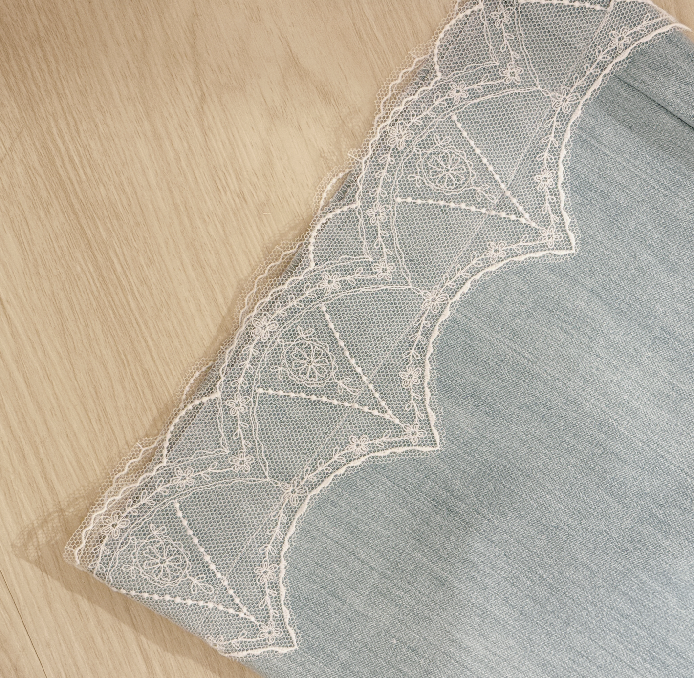 #HANNA-made# Daylight Lace Straight Denim