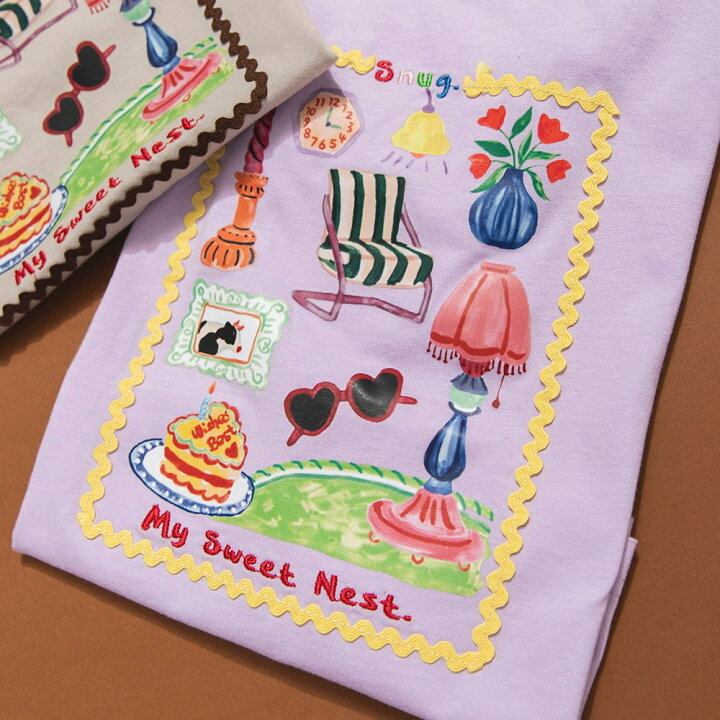 🇯🇵預訂 日本直送🇯🇵Branshes x Rii系列三色水彩圖案印花波浪紋寬鬆短袖T恤