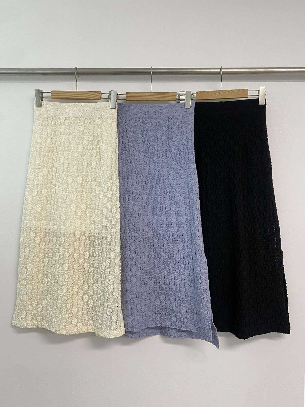 ♡ 暗 花 皺 皺 長 裙 。