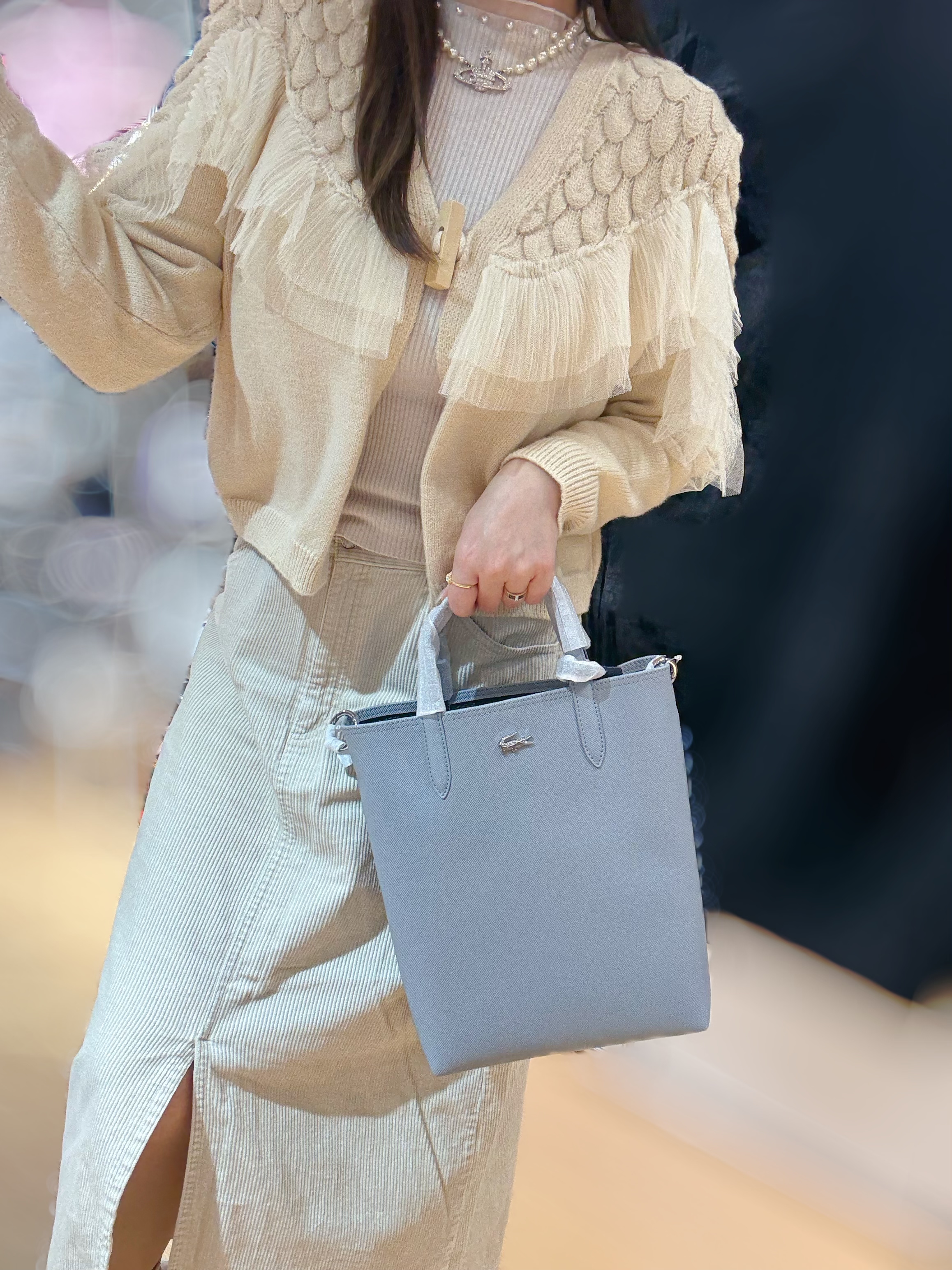 Lacoste Anna tote grey/blk