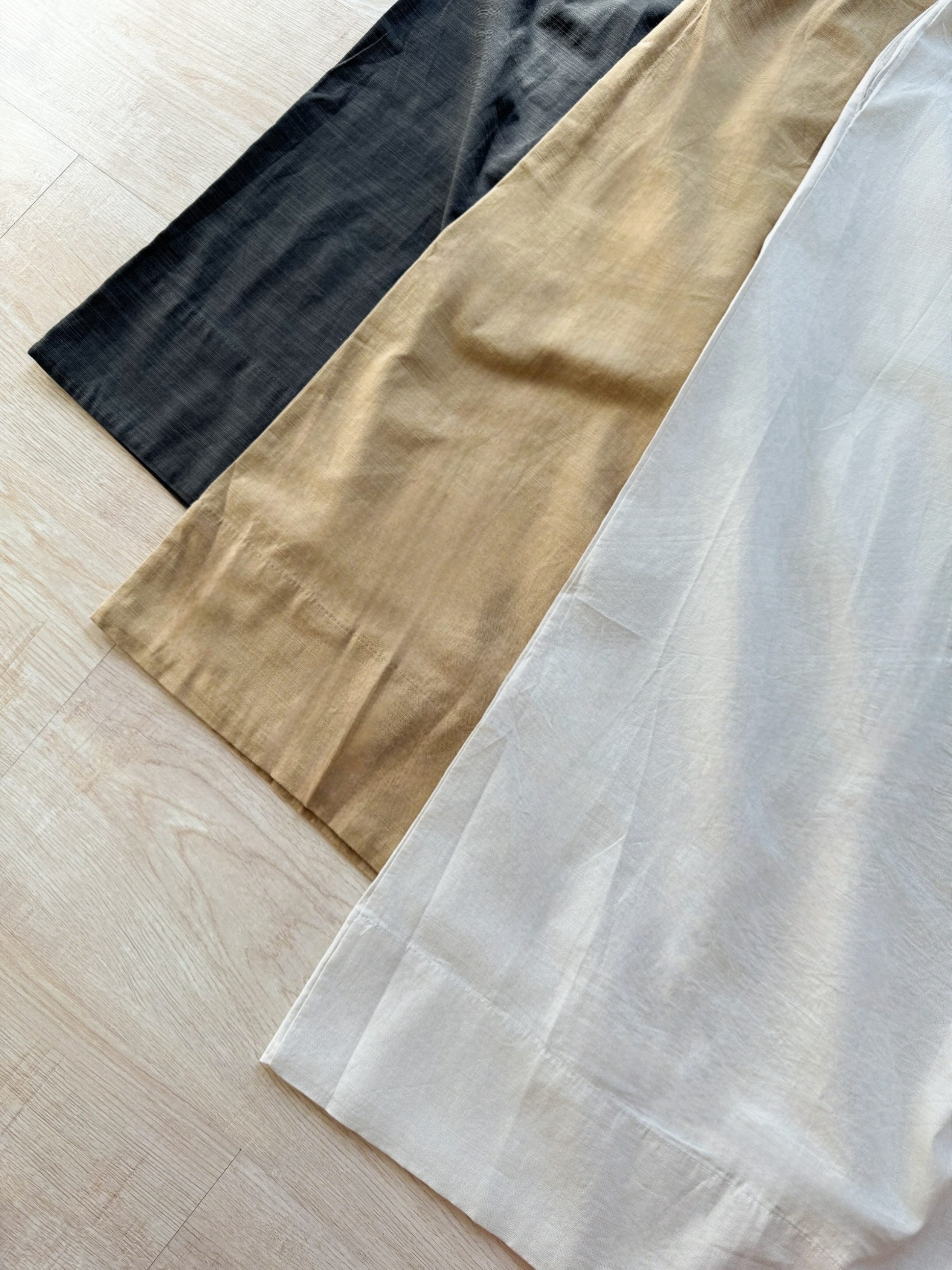 Cotton Linen Straight Wide Leg Trouser 必入！小个子梨形也能穿出大长腿！休闲直筒阔腿棉麻长裤 （3 Colours )