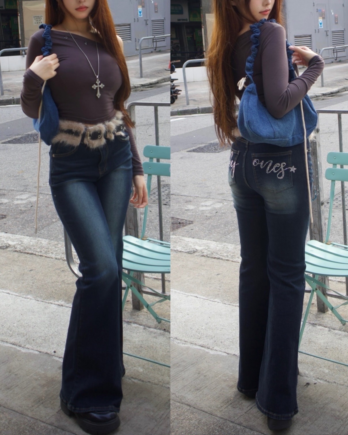 (9)韓國高質patpat閃字母喇叭褲