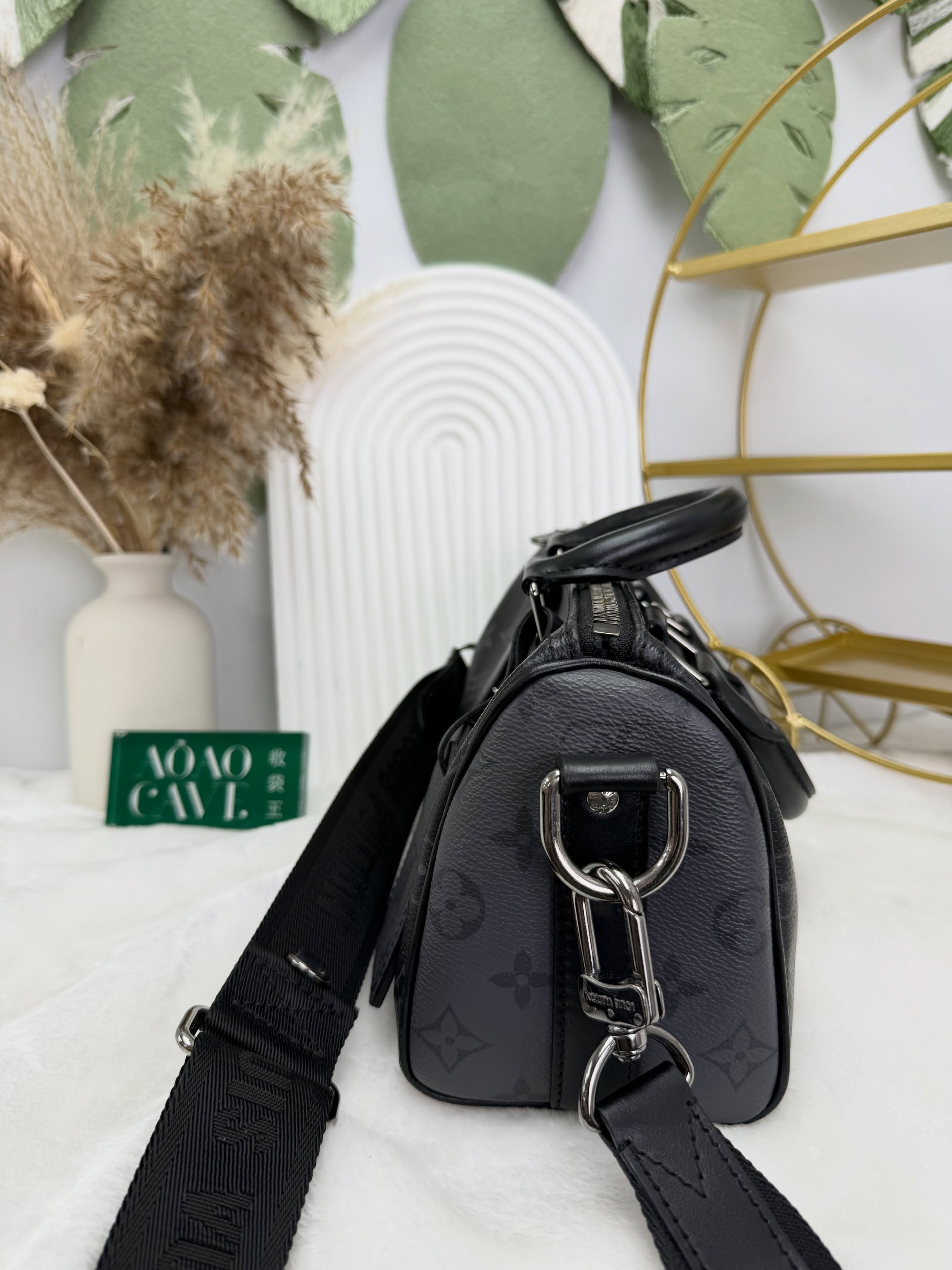 Lv👜 PRE OWNED 🛍️Keepall 25 黑武士老花🖤
