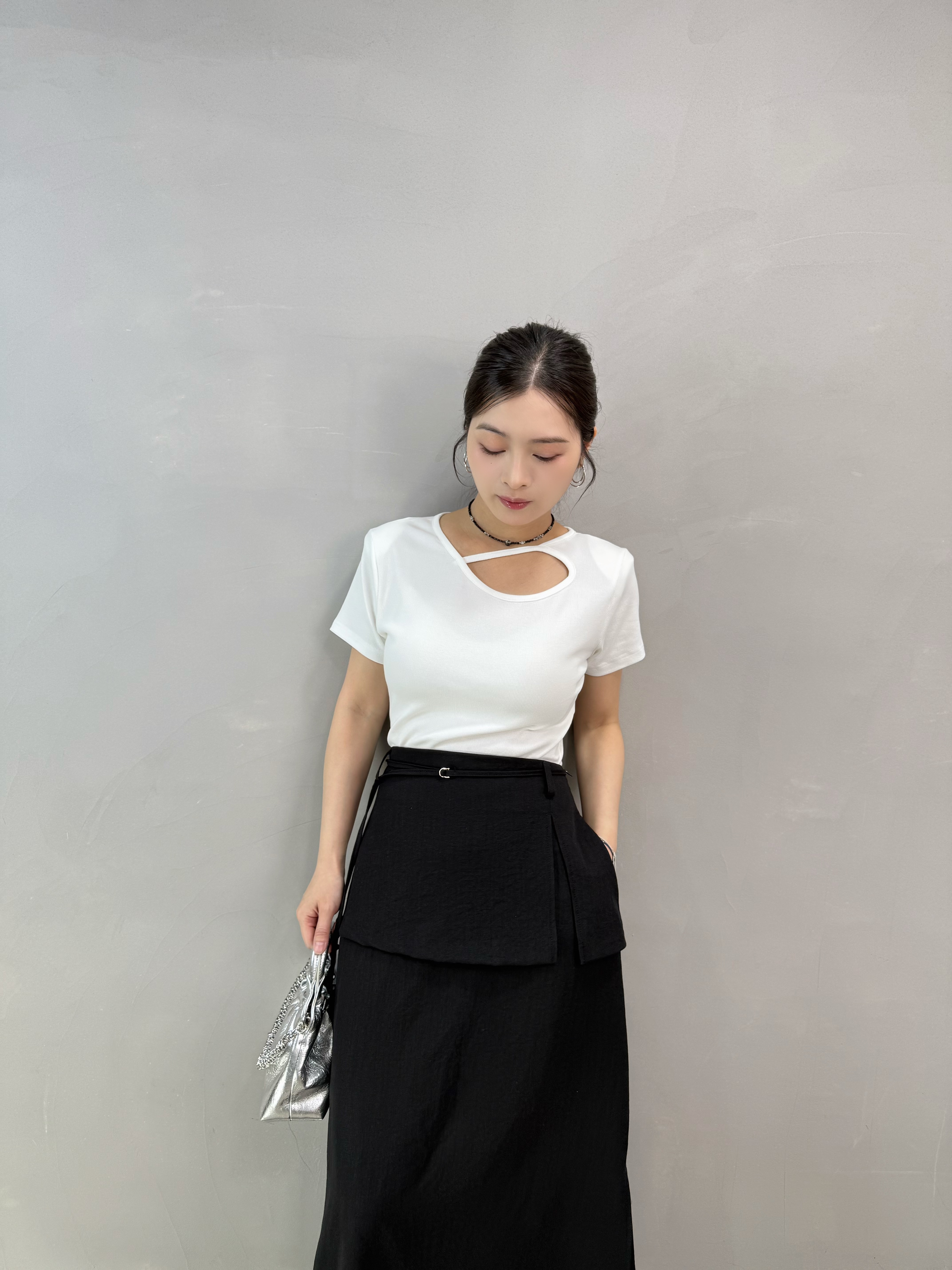 T74 設計領暗紋tee
