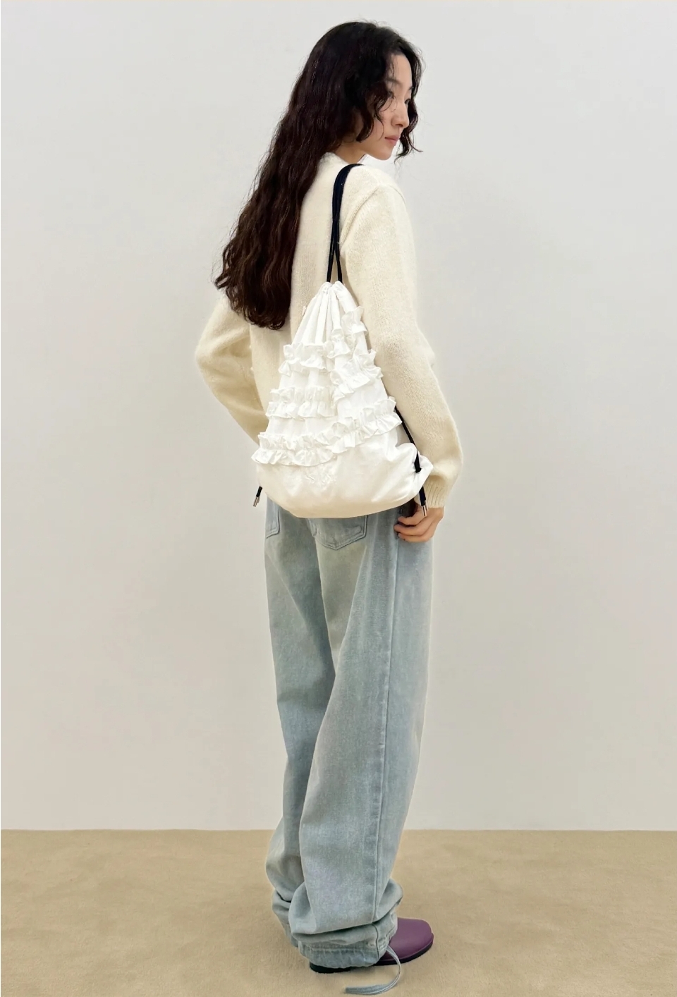 SINOON Ruffle String Bag