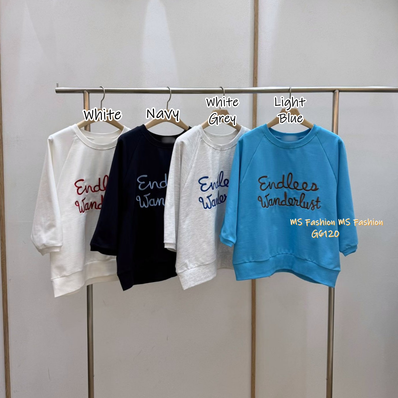 G6120 韓國🇰🇷刺繡潦草字母top