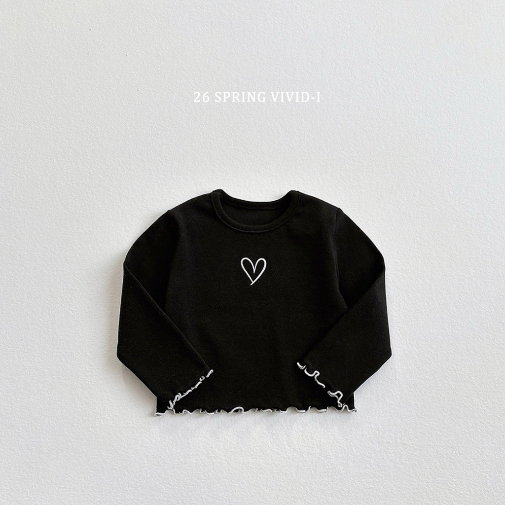 🌸預訂 韓國直送🌸🇰🇷VIVIDI三色愛心刺繡拼色花邊長袖上衣