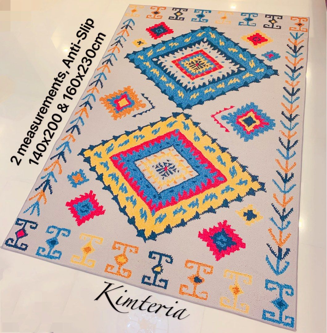 multicolored Moroccan Style Antislip Carpet (140x200cm & 160x230cm)