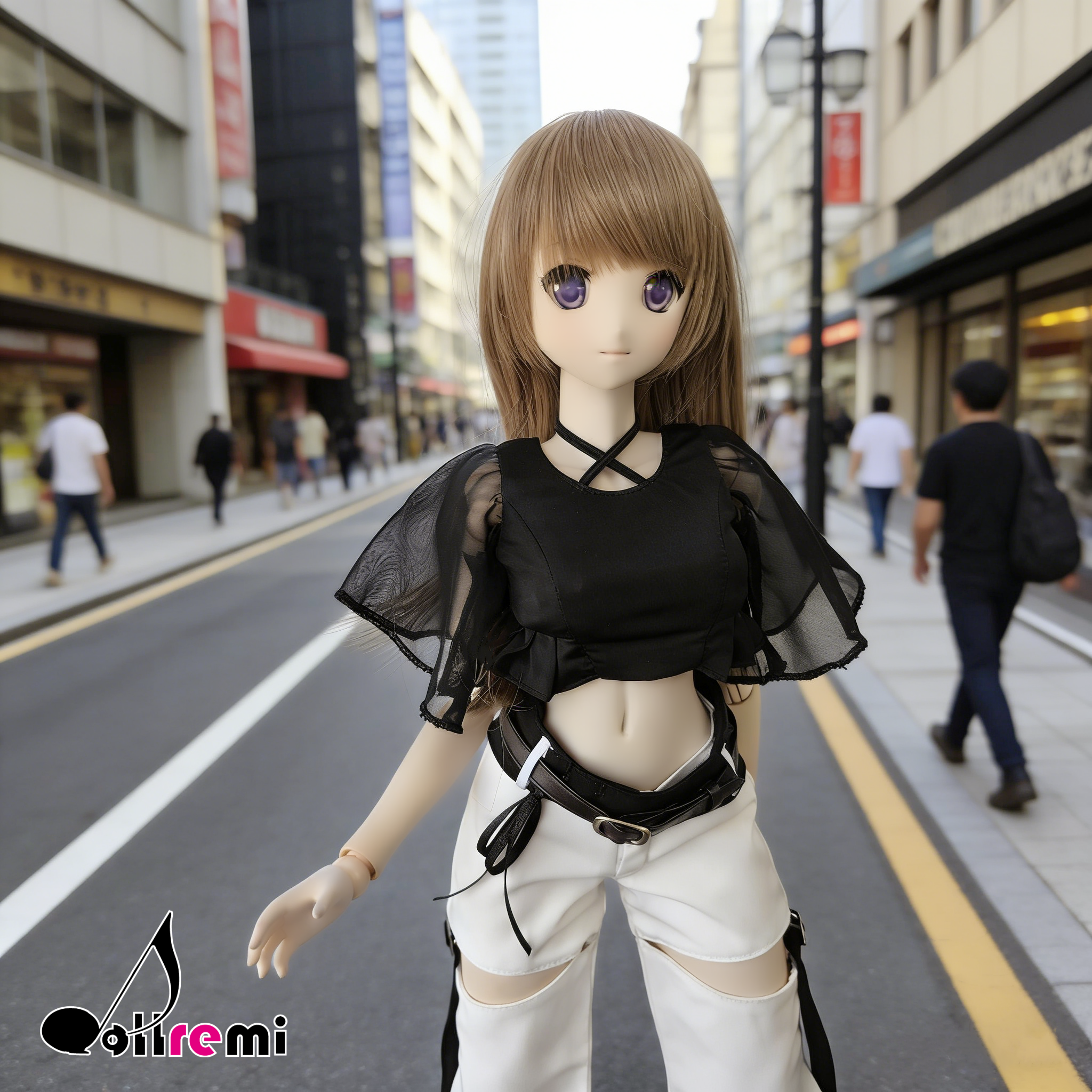 【dollremi】(DD0917D) 蝴蝶袖短款上衣 Crop top with butterfly sleeves