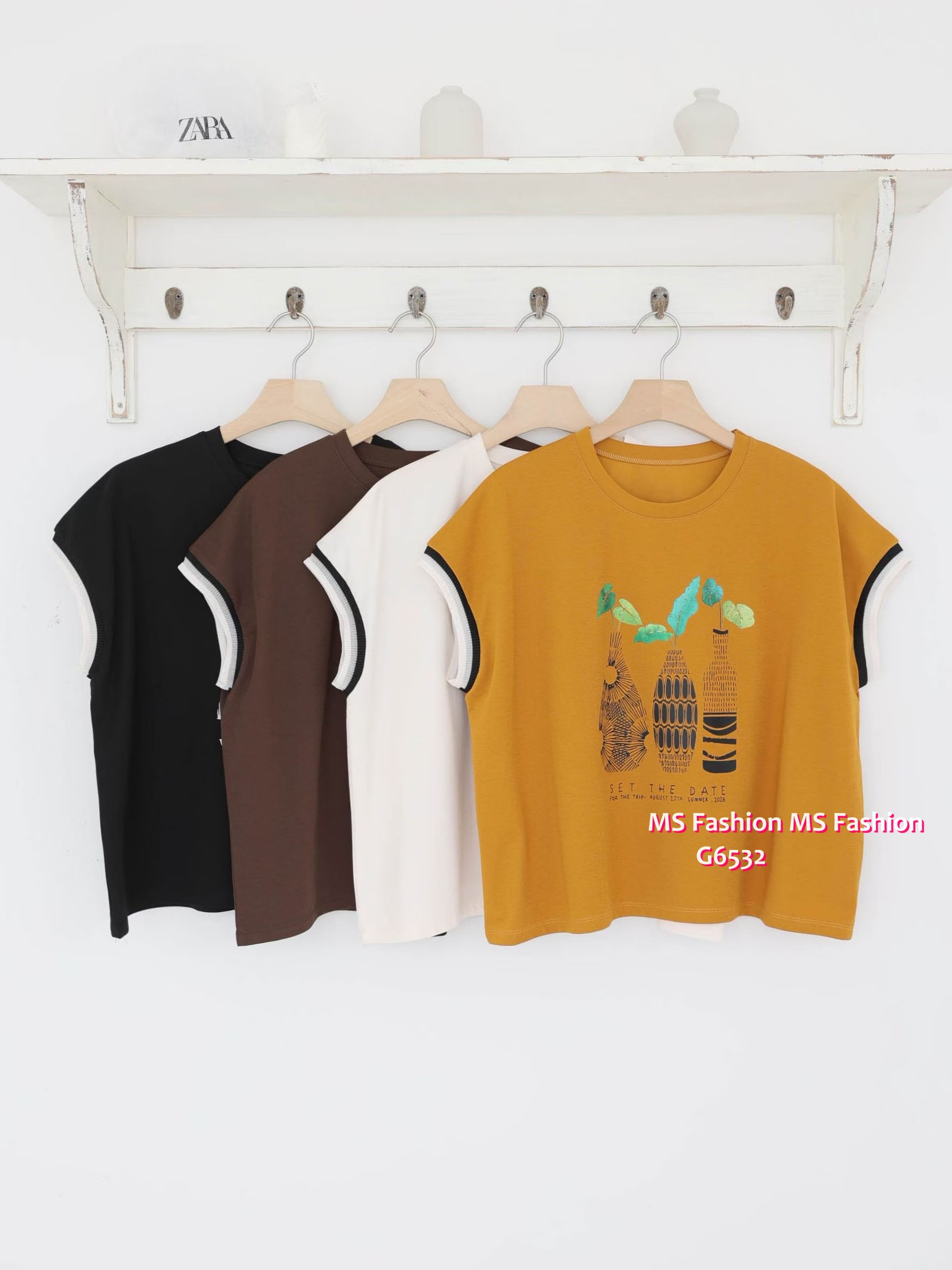 G6532 靚花瓶print top