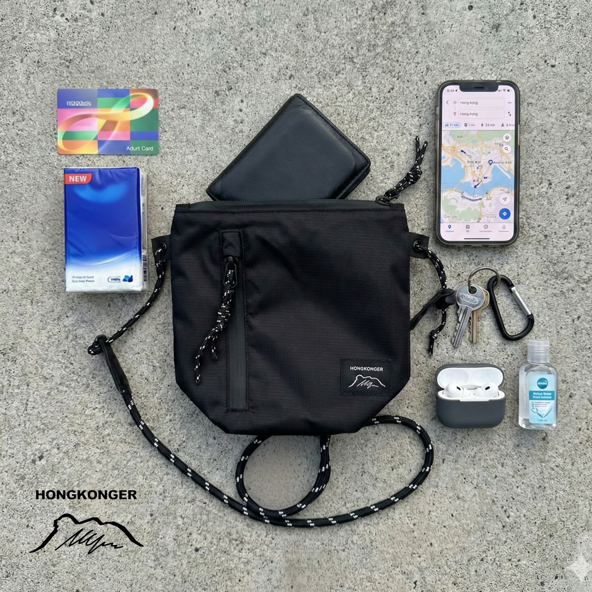 HONGKONGER 獅子山粗帶防水斜孭袋