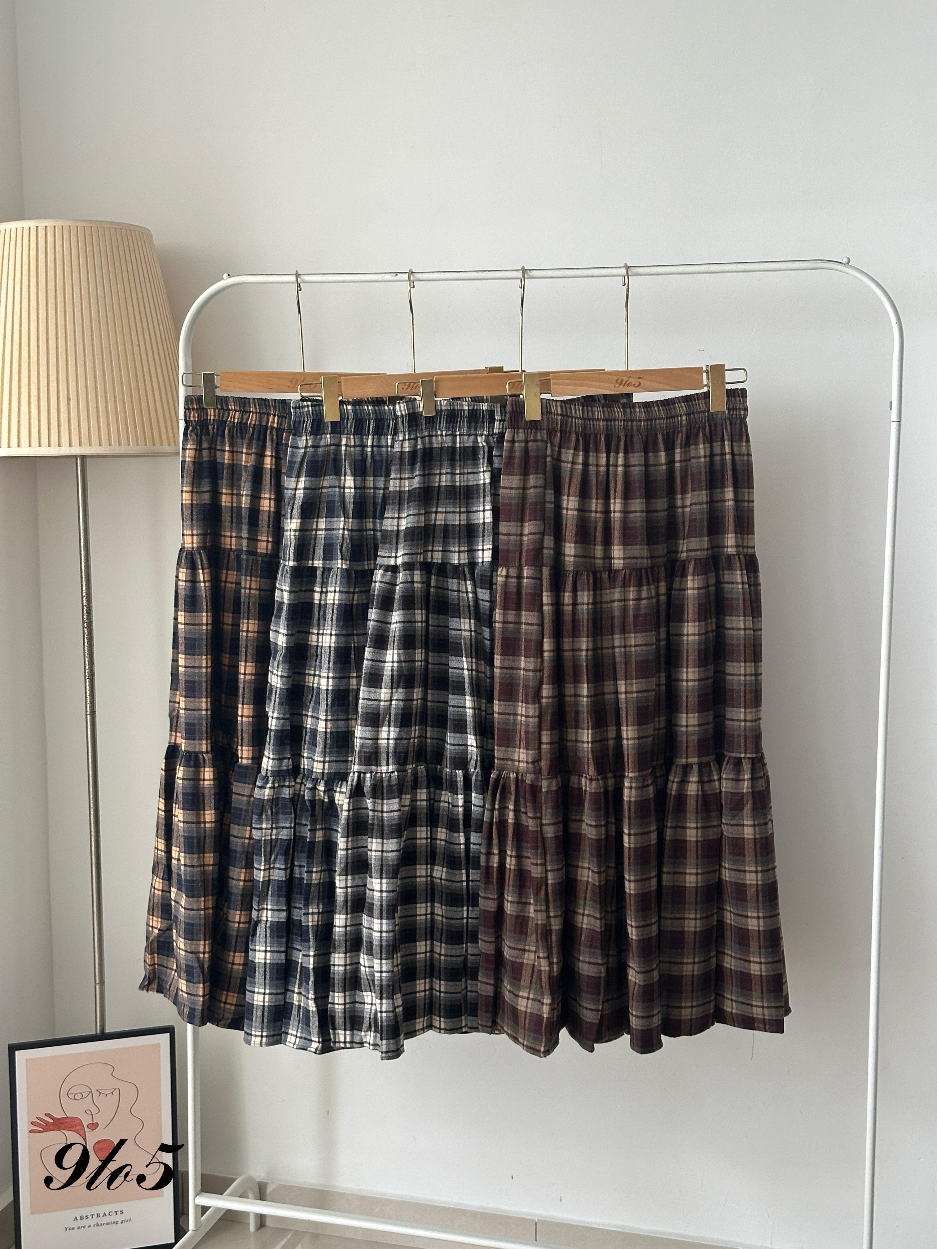 S1817 Checker Layered Skirt - 4 Colors 