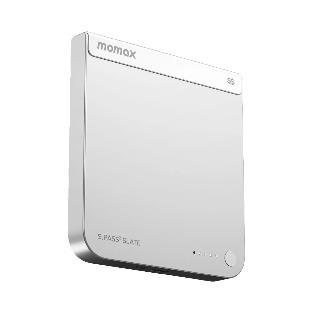 MOMAX 1‑Power S.Pass² Slate 5000mAh 半固態磁吸流動電源 IP188Q2｜iPhone Duo專屬，新國標認證｜Qi2 磁吸無線快充・20W PD 快充・5000mAh 超薄行動電源｜香港行貨