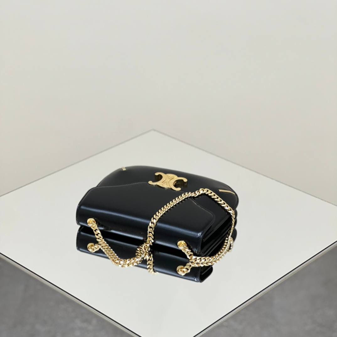 🔥大货实拍图 𝗖𝗘𝗟𝗜𝗡𝗘 ♥ 𝗕𝗘𝗦𝗔𝗖𝗘链条腋下包 型号：199273 尺寸：中号 24.5*17*4cm 尺寸：小号 19*15*6cm