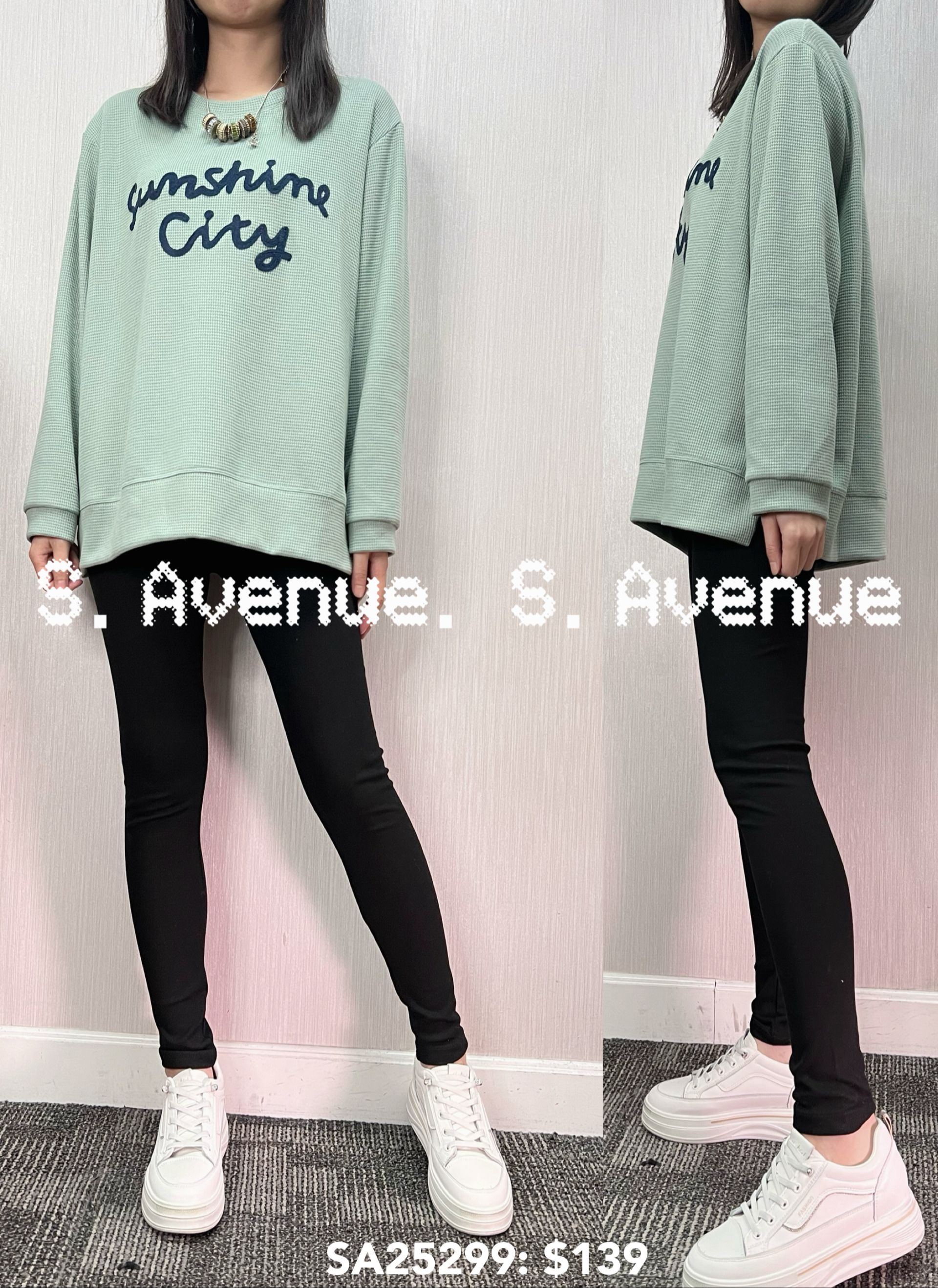 SA25299: 長袖英文字tee