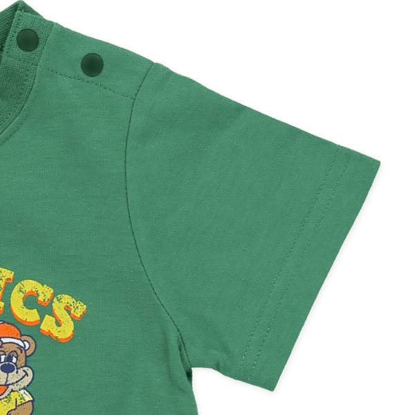 🇯🇵預訂 日本直送🇯🇵兩色美式休閒復古熊仔前後印花口袋短袖連身服