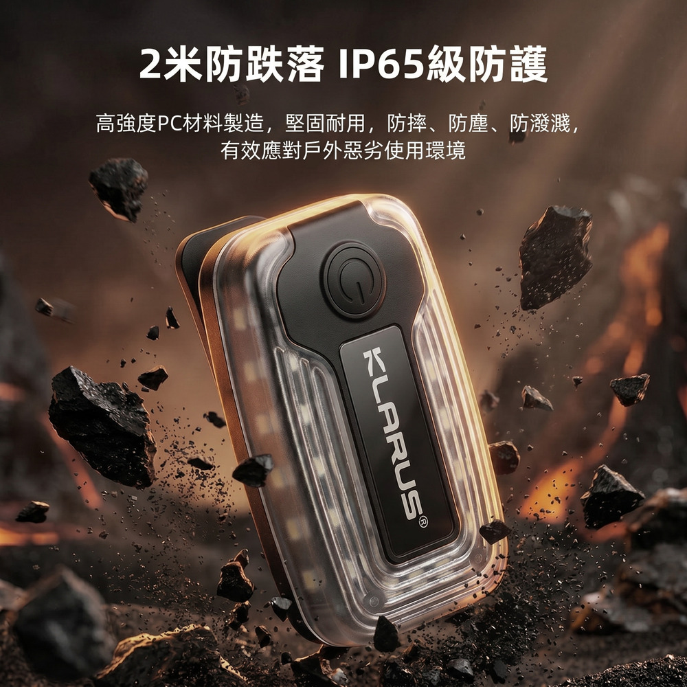 KLARUS WL6 多功能夾式肩燈｜一燈雙用，全天候安全警示+輔助照明！