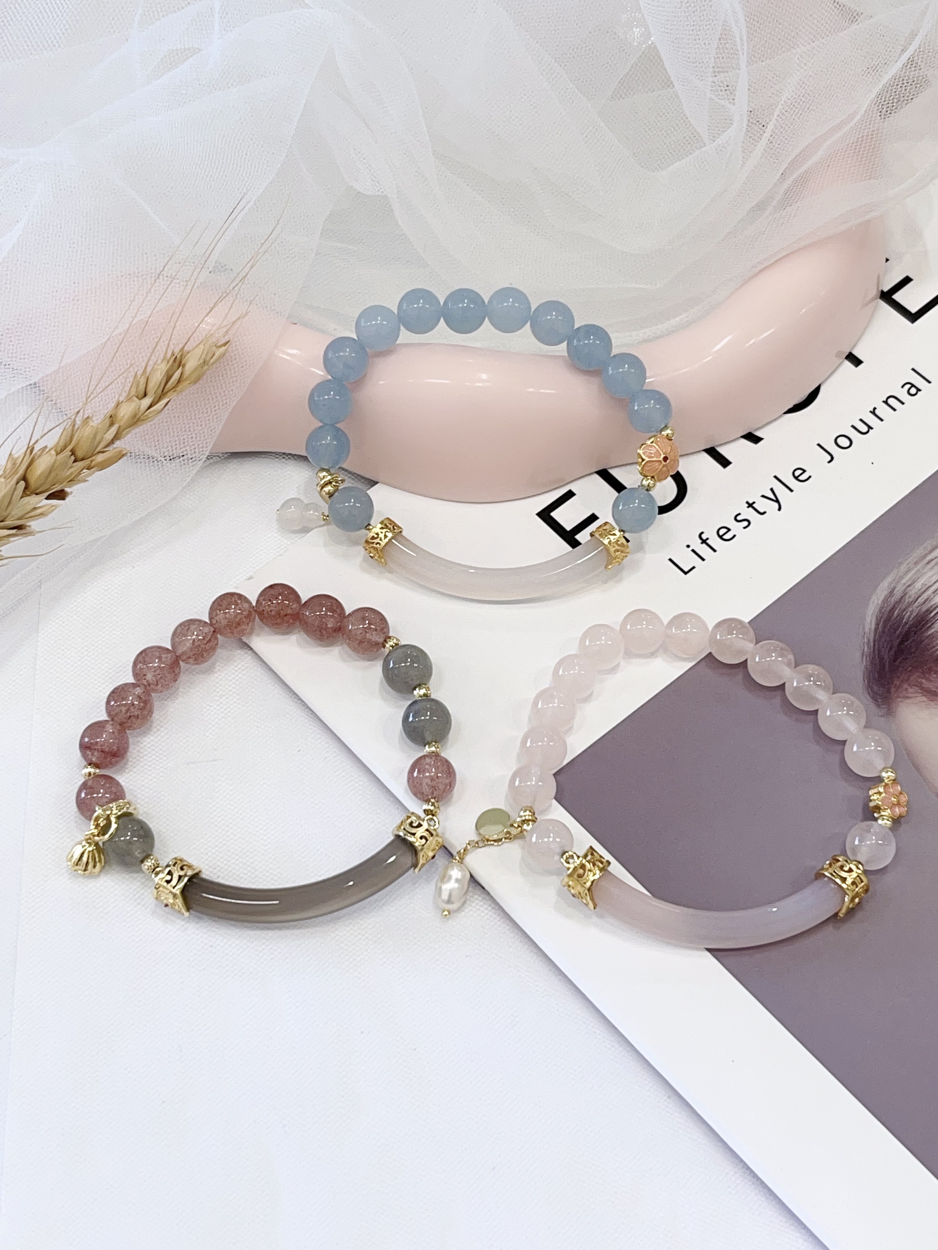 🌿 新中式半镯水晶手串 Bangle Bracelet ｜8mm