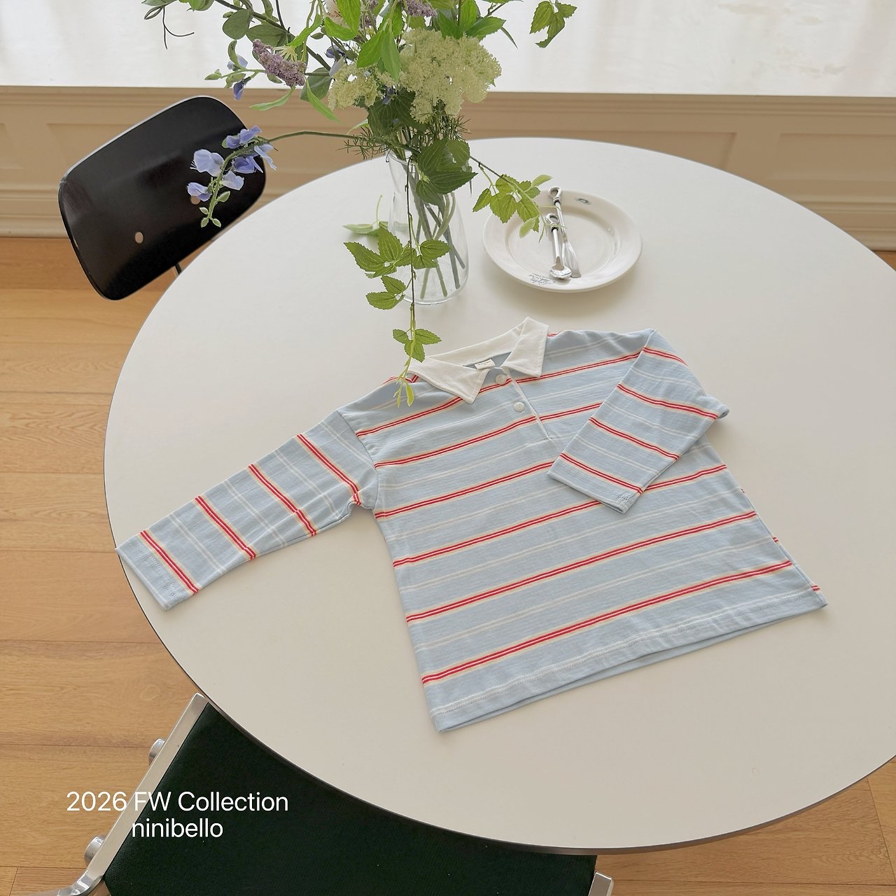 Ninibello | Milky Stripe Collar T-shirt (親子裝)  