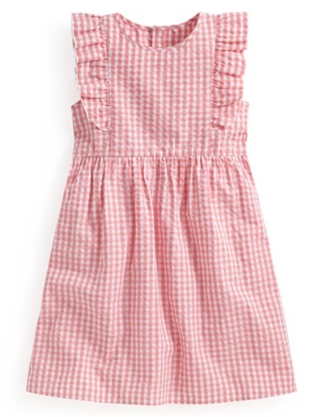 荷葉格紋洋裝-童