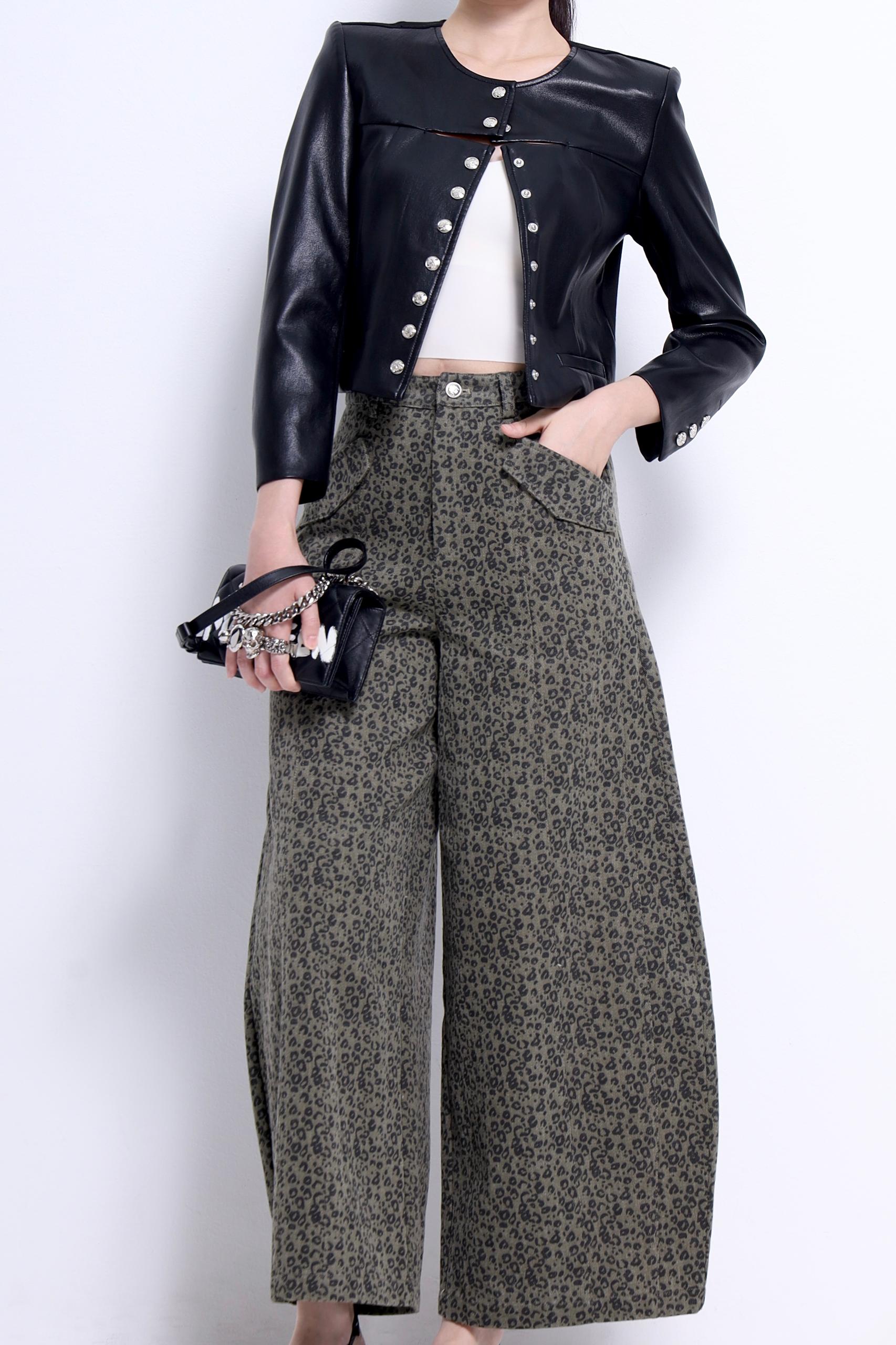 CP1640 CURVED KNIFE CUT BAGGY JEAN PANT