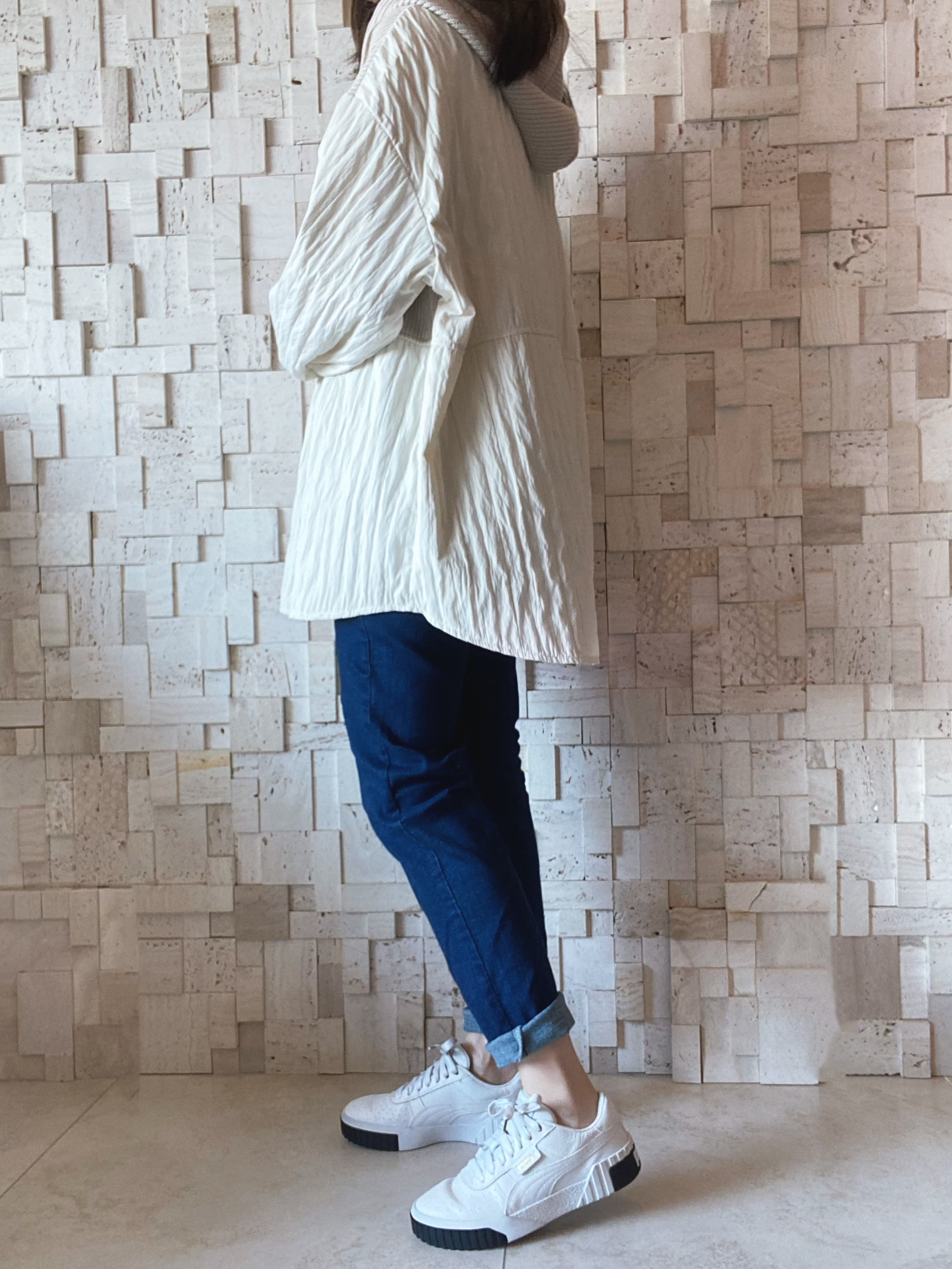 #2060 線棉拼皺布Top