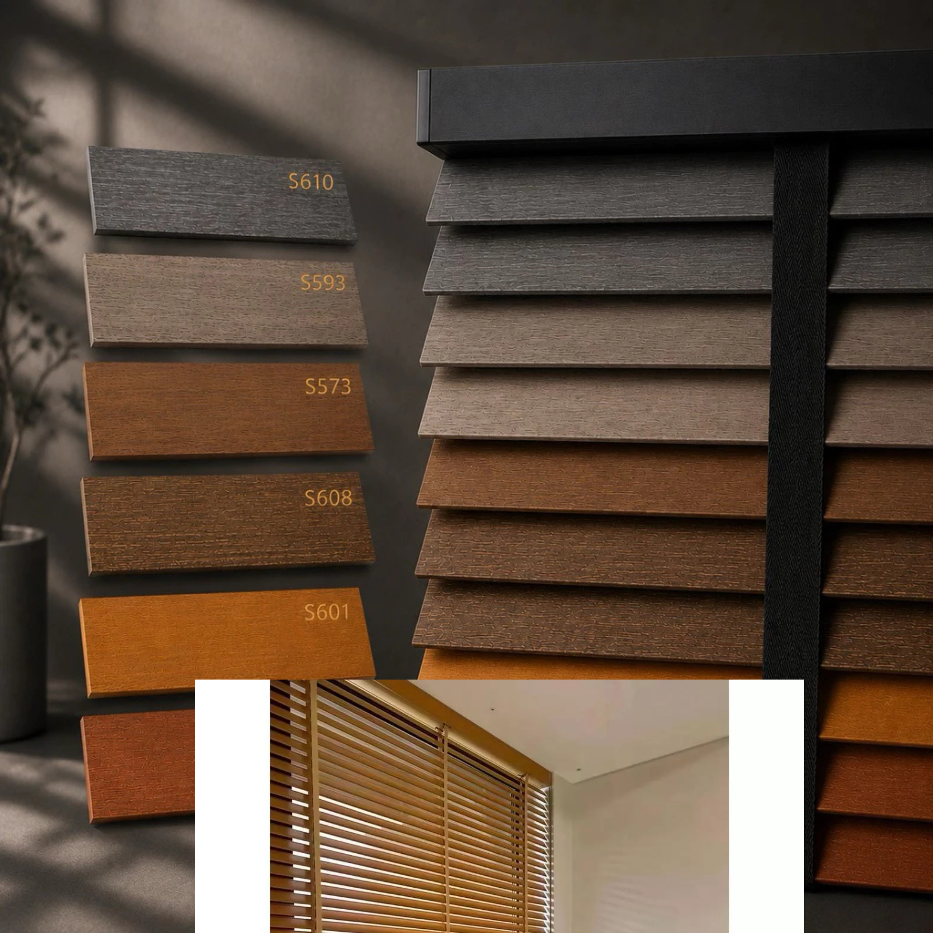 50mm PS Timber Blinds | Custom Made Window Blinds | Waterproof Wood Venetian Blind | Tirai Kayu