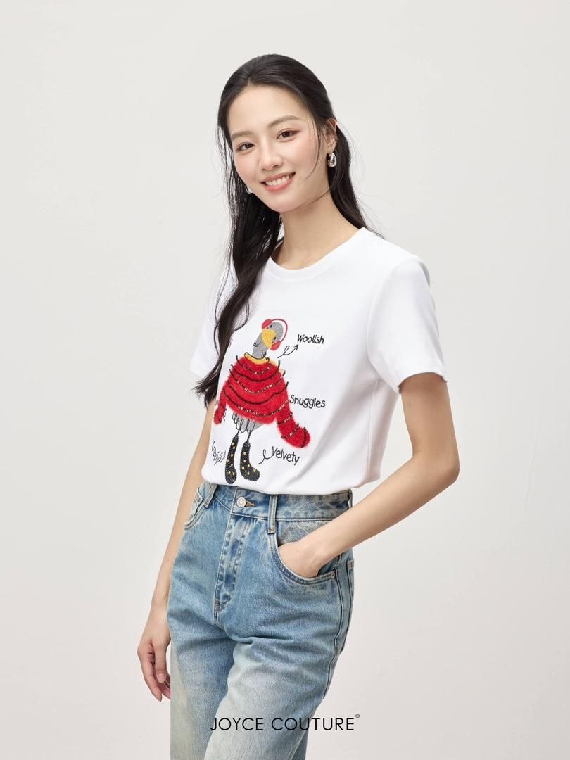 绣鸭修身T恤 T0063