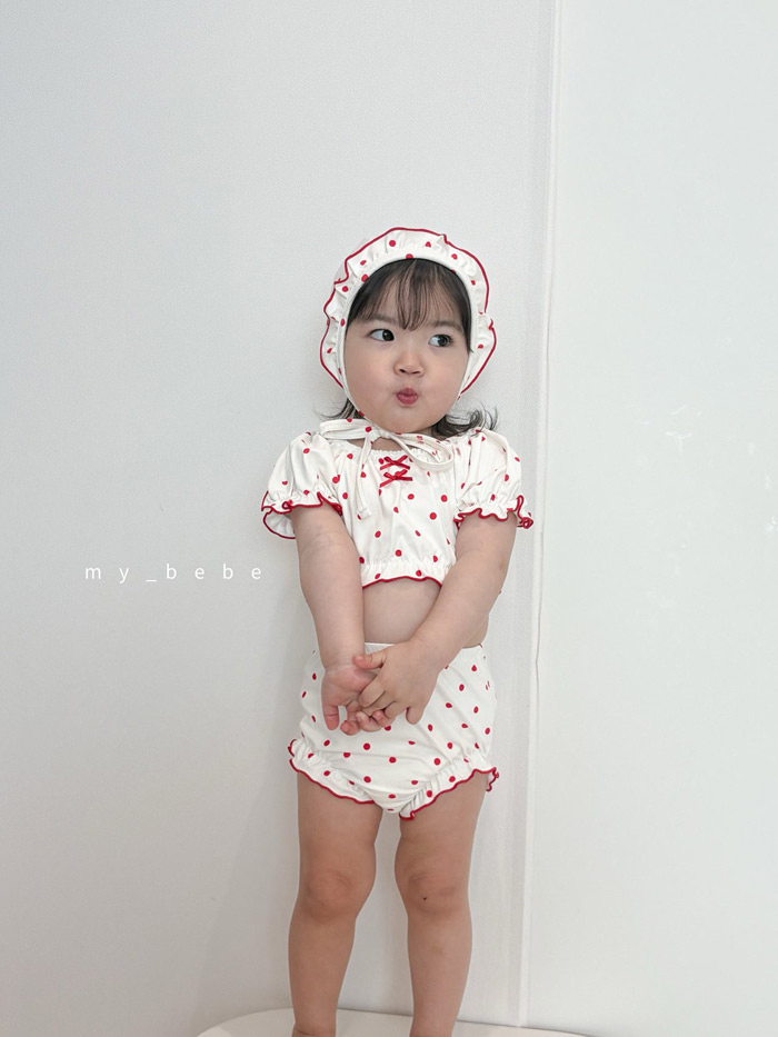 🇰🇷mybebe 泳衣+帽