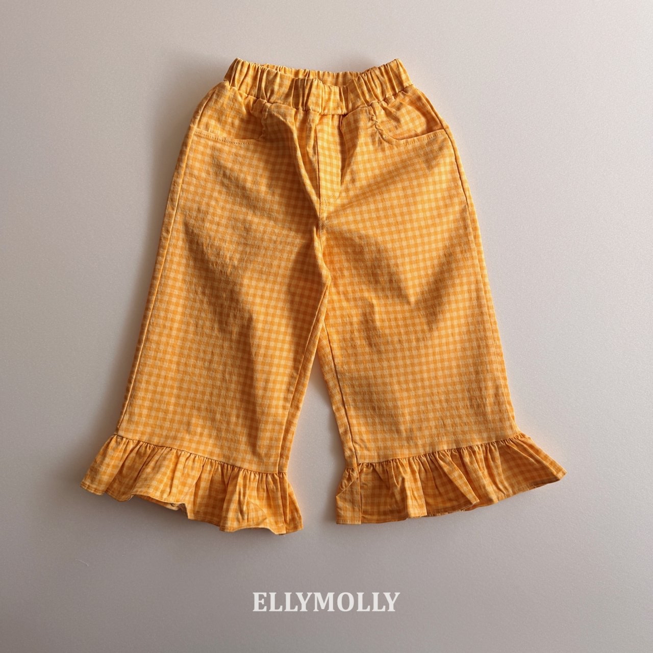 Ellymolly | Check pants(yellow size 9(110-115)