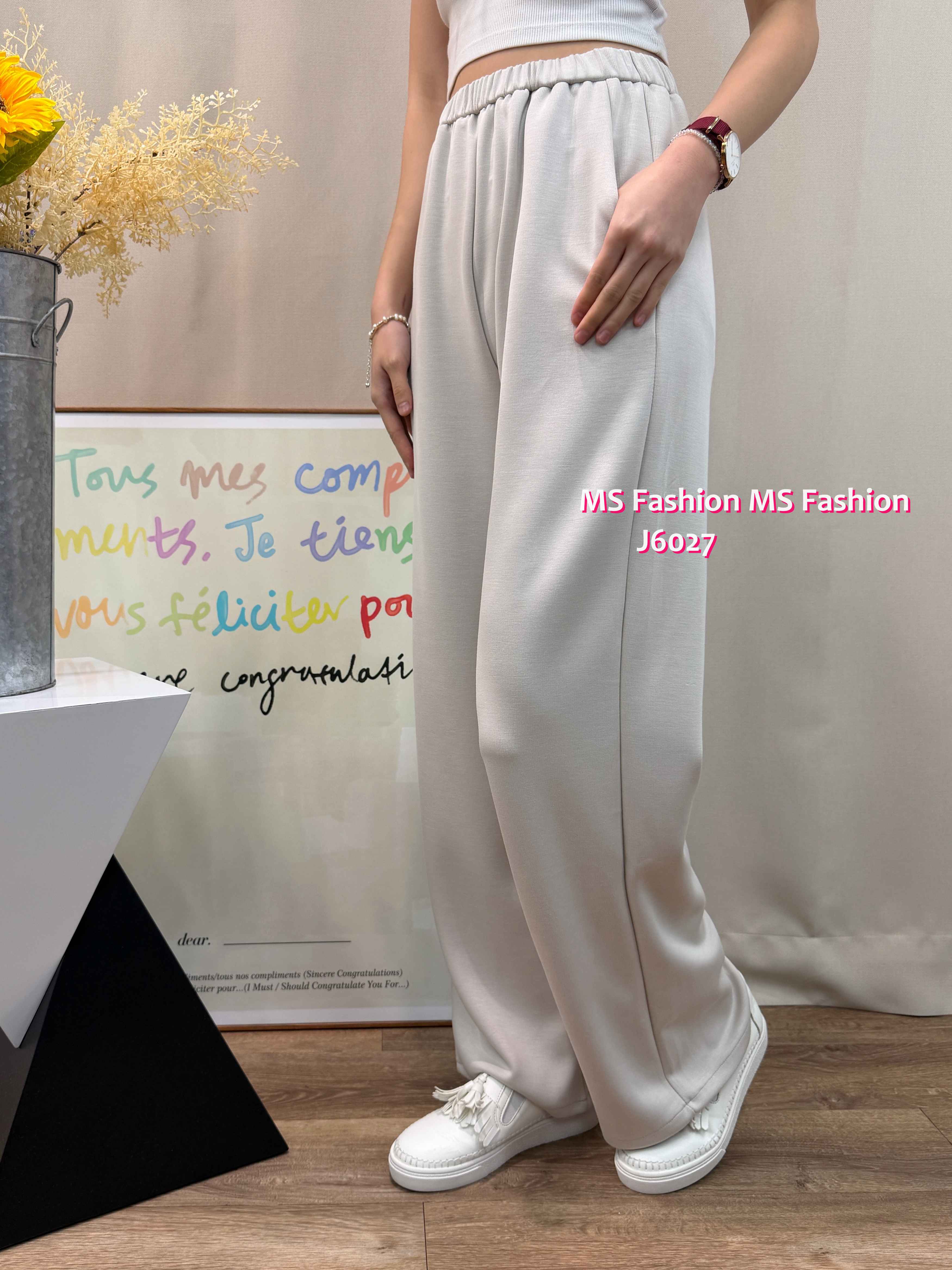 J6027 韓國🇰🇷百搭易襯闊筒褲