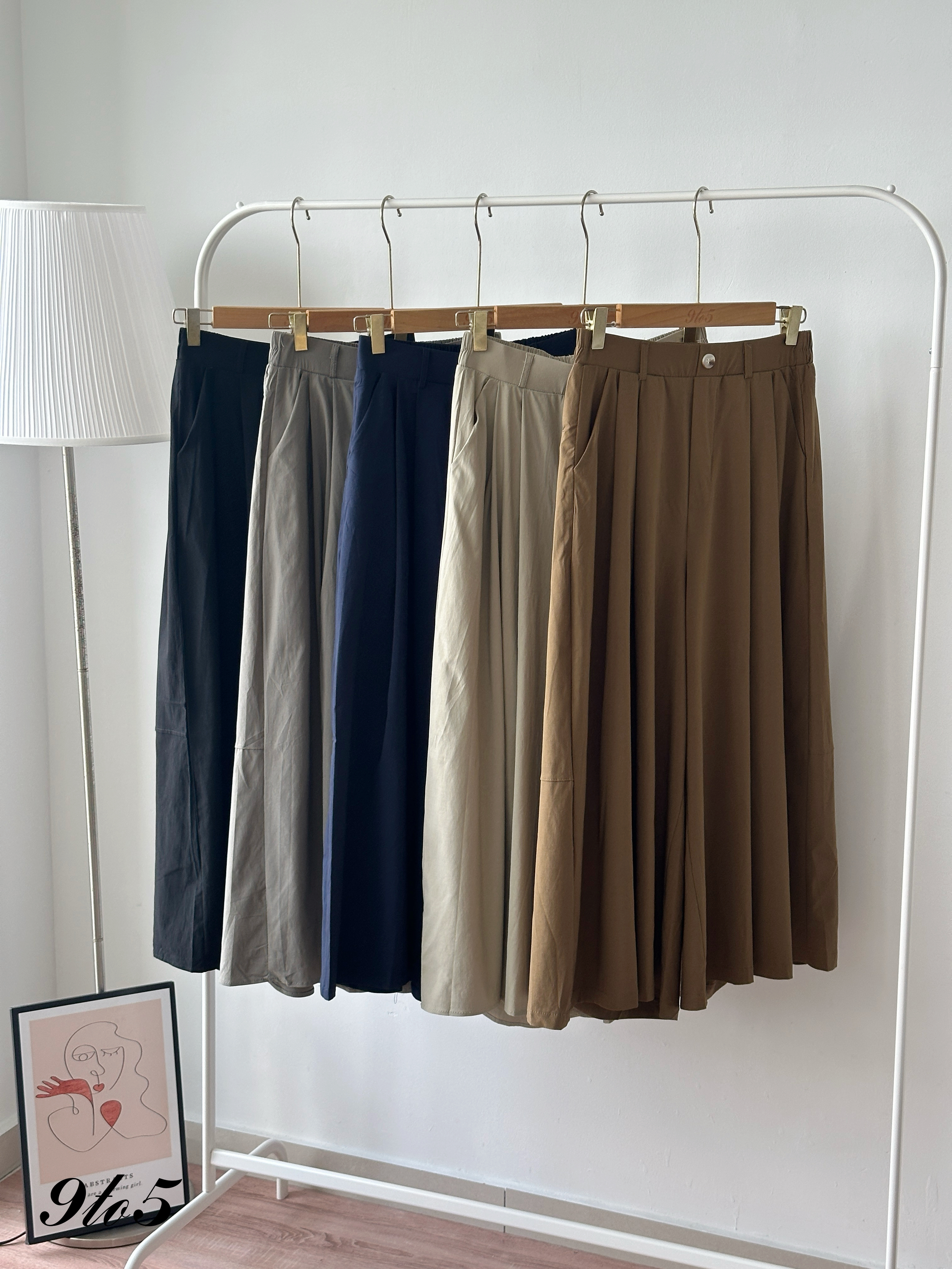 S1953 Wide Leg Long Pants - 5 Colors 