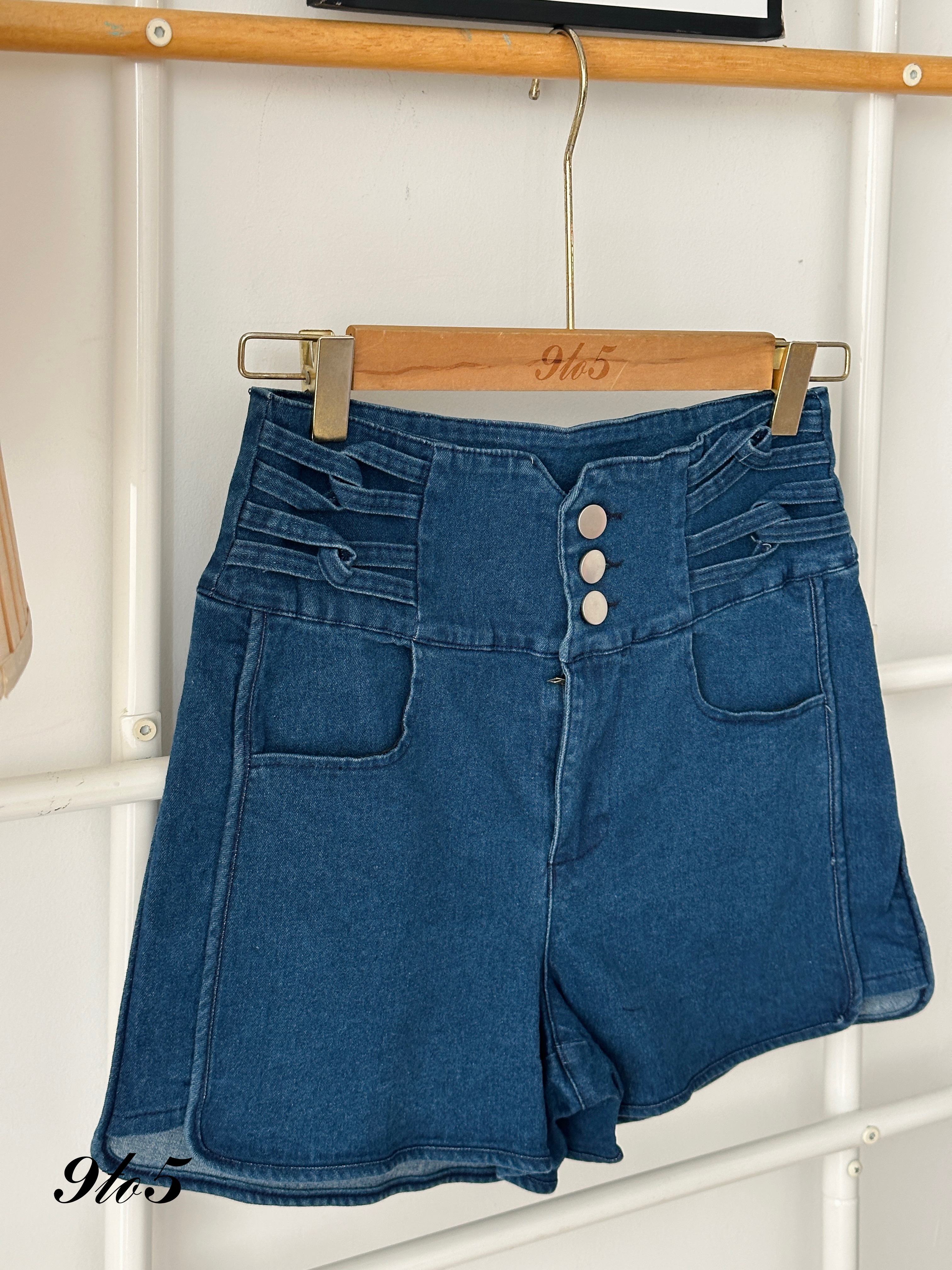 S1789 Denim Short Pants - Blue & Dark Blue