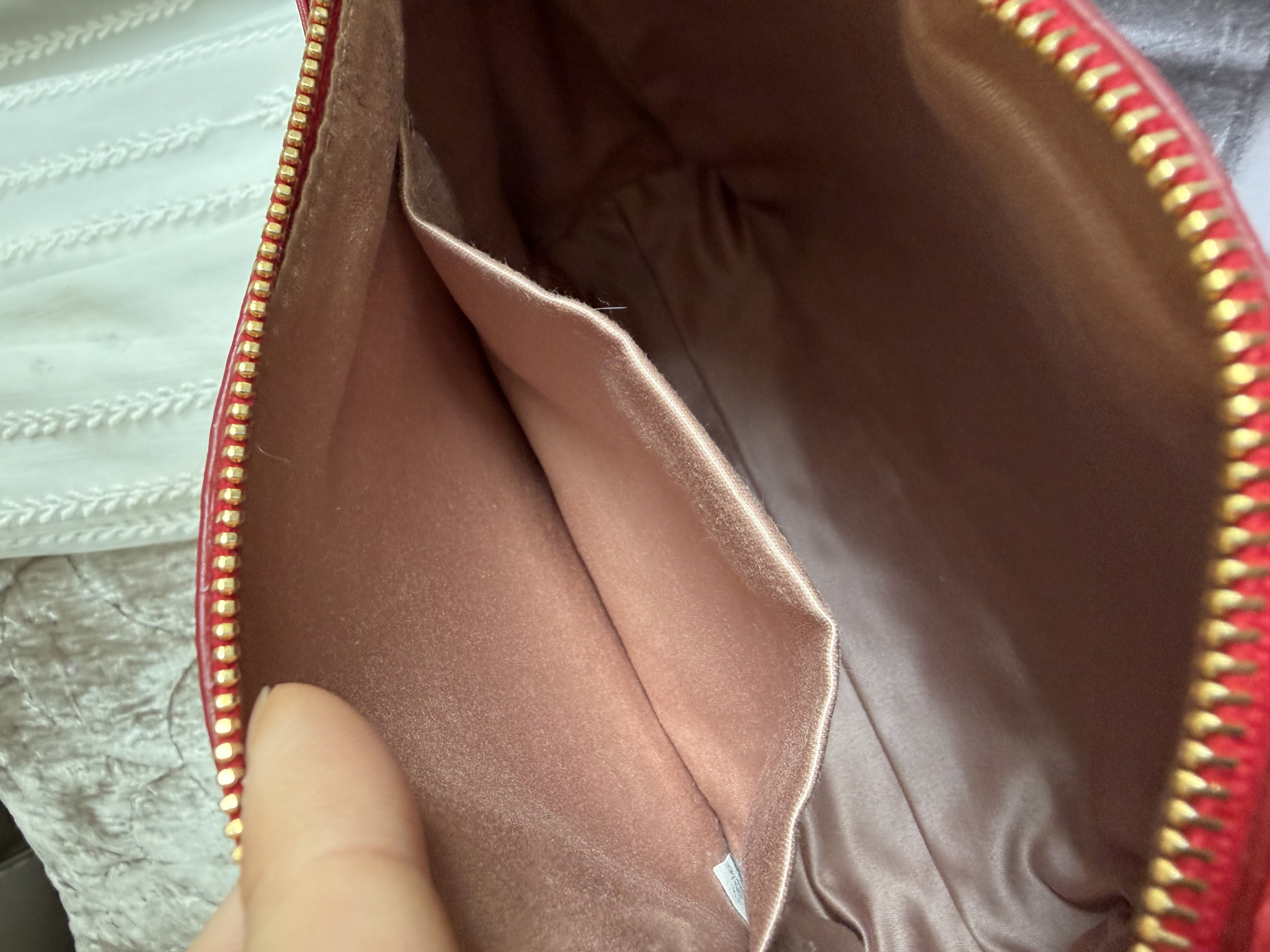 Miu Miu Vitello red leather handbag leather pochette bag / 