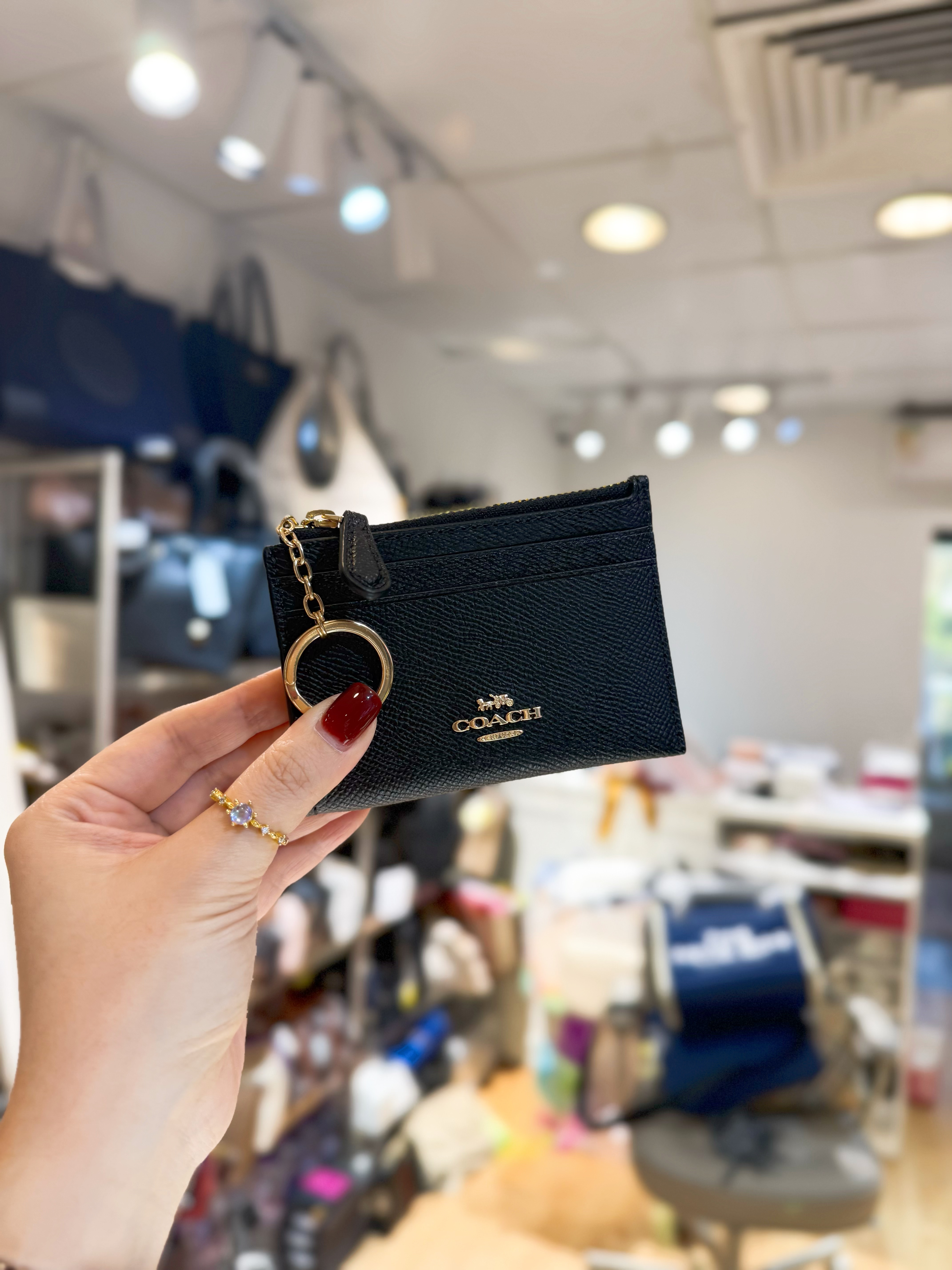 Coach card  coin case blk/g