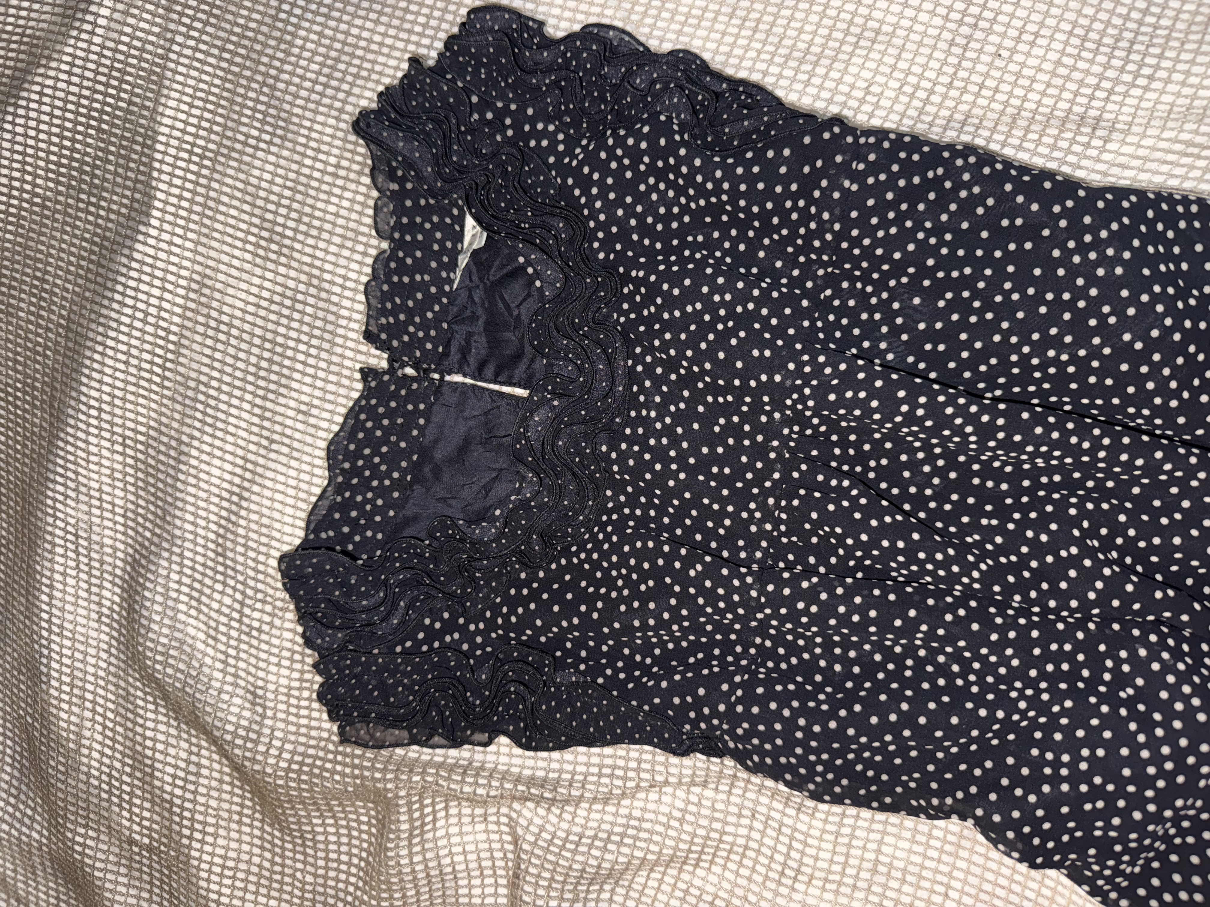 Nana Ruffled Polka Dot Top