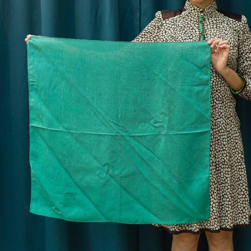 Vintage Green Raw Silk Texture Square Scarf (MT1602)