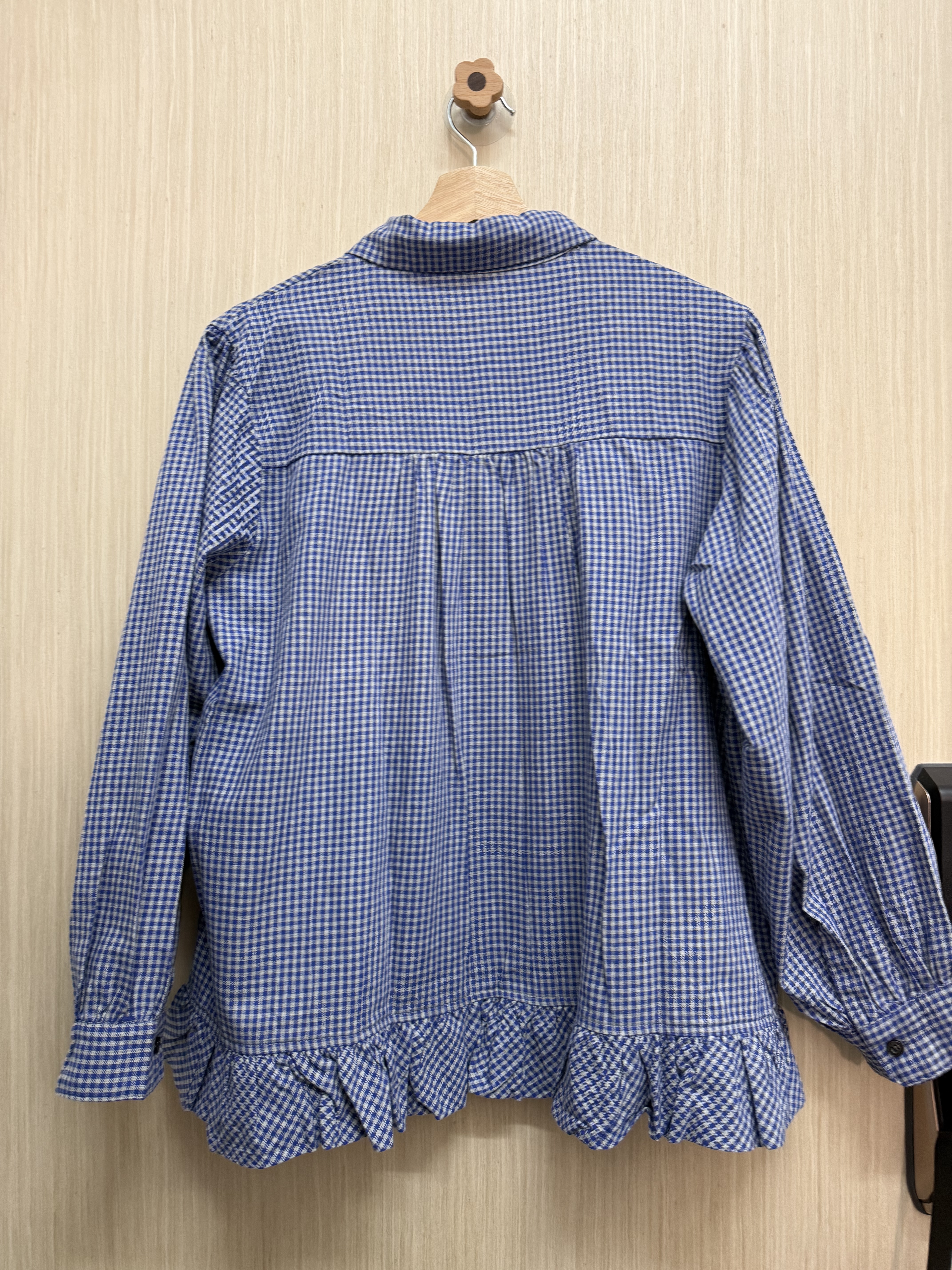 褶褶下擺𝐫𝐮𝐟𝐟𝐥𝐞格仔恤