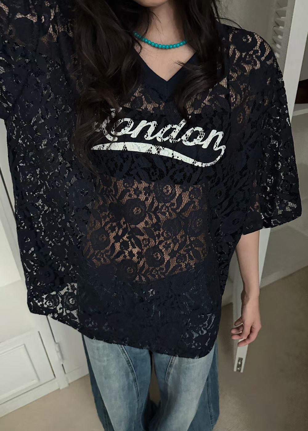 221294 V領Lace Tee