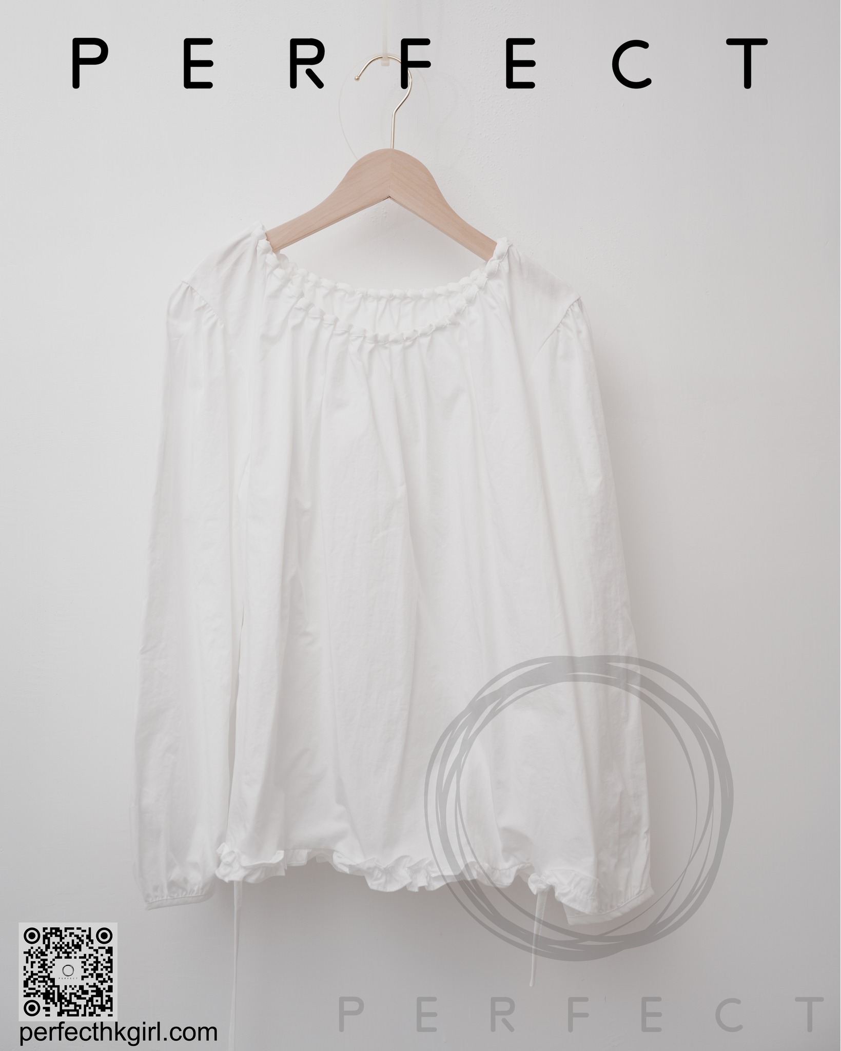 T0001_麻花領優雅上衣(純潔白）