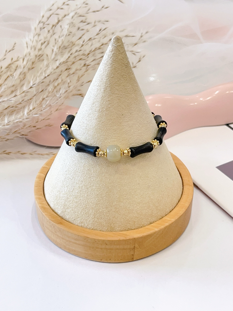 💚🎋 和田玉 × 竹节手串 Hetian Jade & Bamboo Joint Bracelet