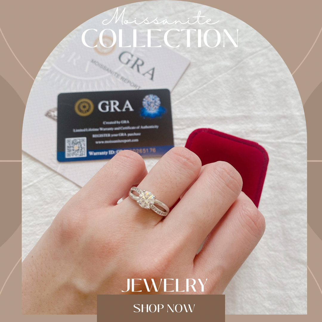 Moissanite Collection 1 carat Ring 034 【FREE size: Adjustable Ring】