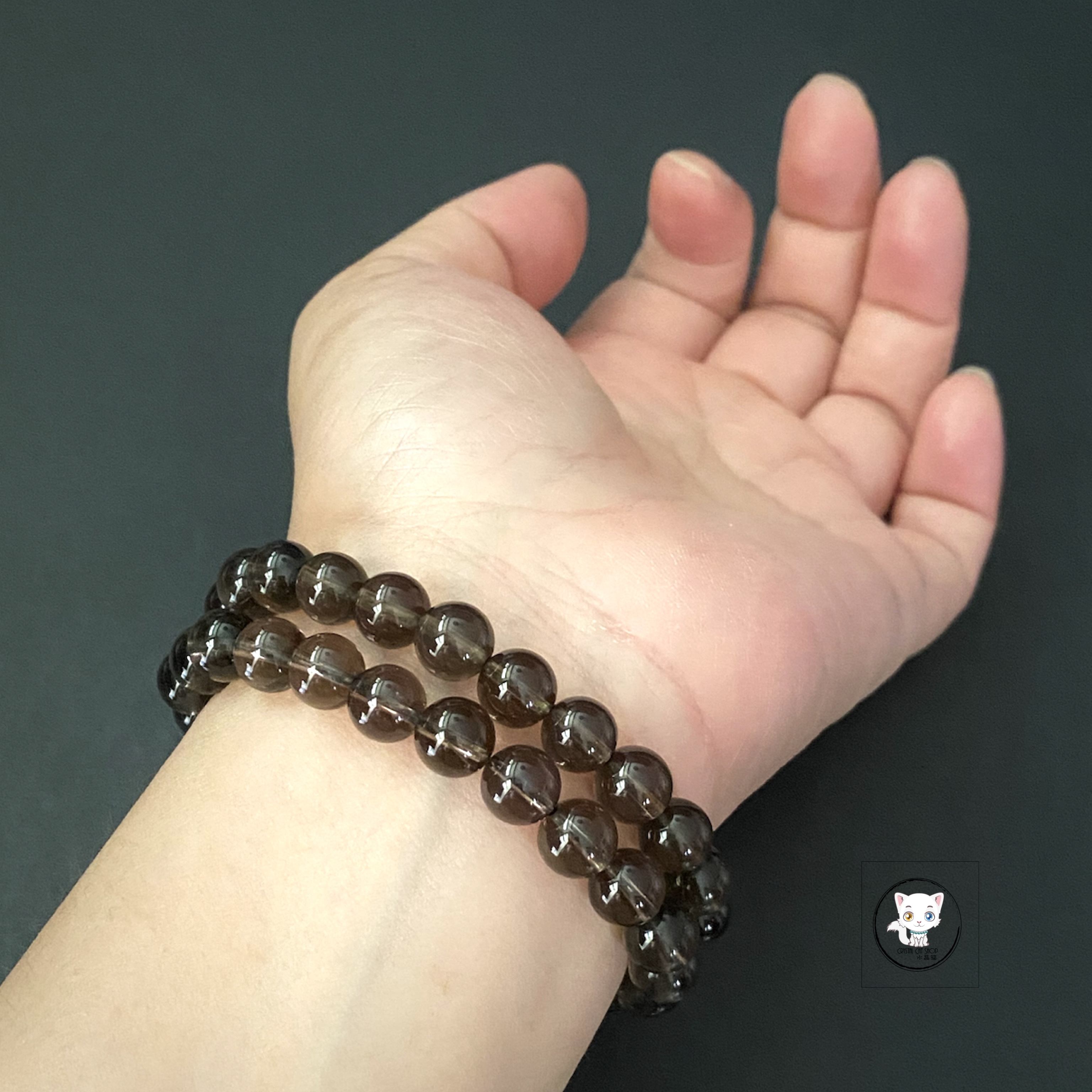 精品天然茶水晶手鏈 8mm