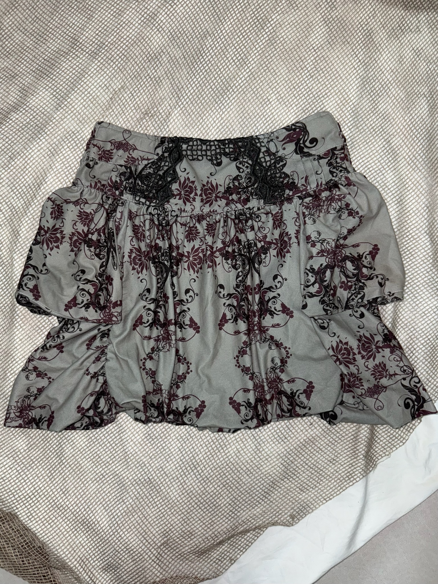 Dark Fairycore Grunge Flared Mini Skirt