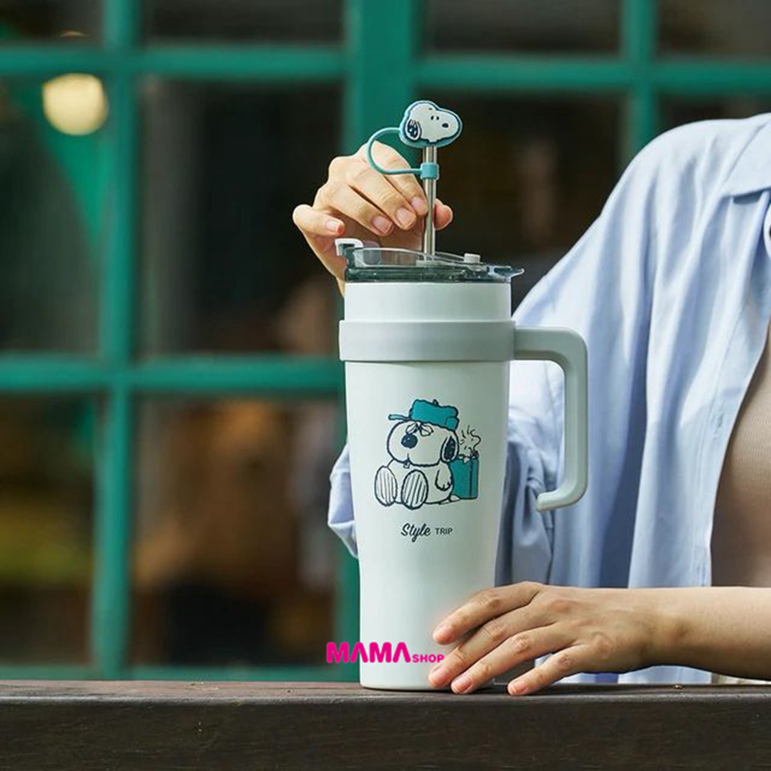 台灣直送史努比品味時光 1100ml 手把式冰霸杯