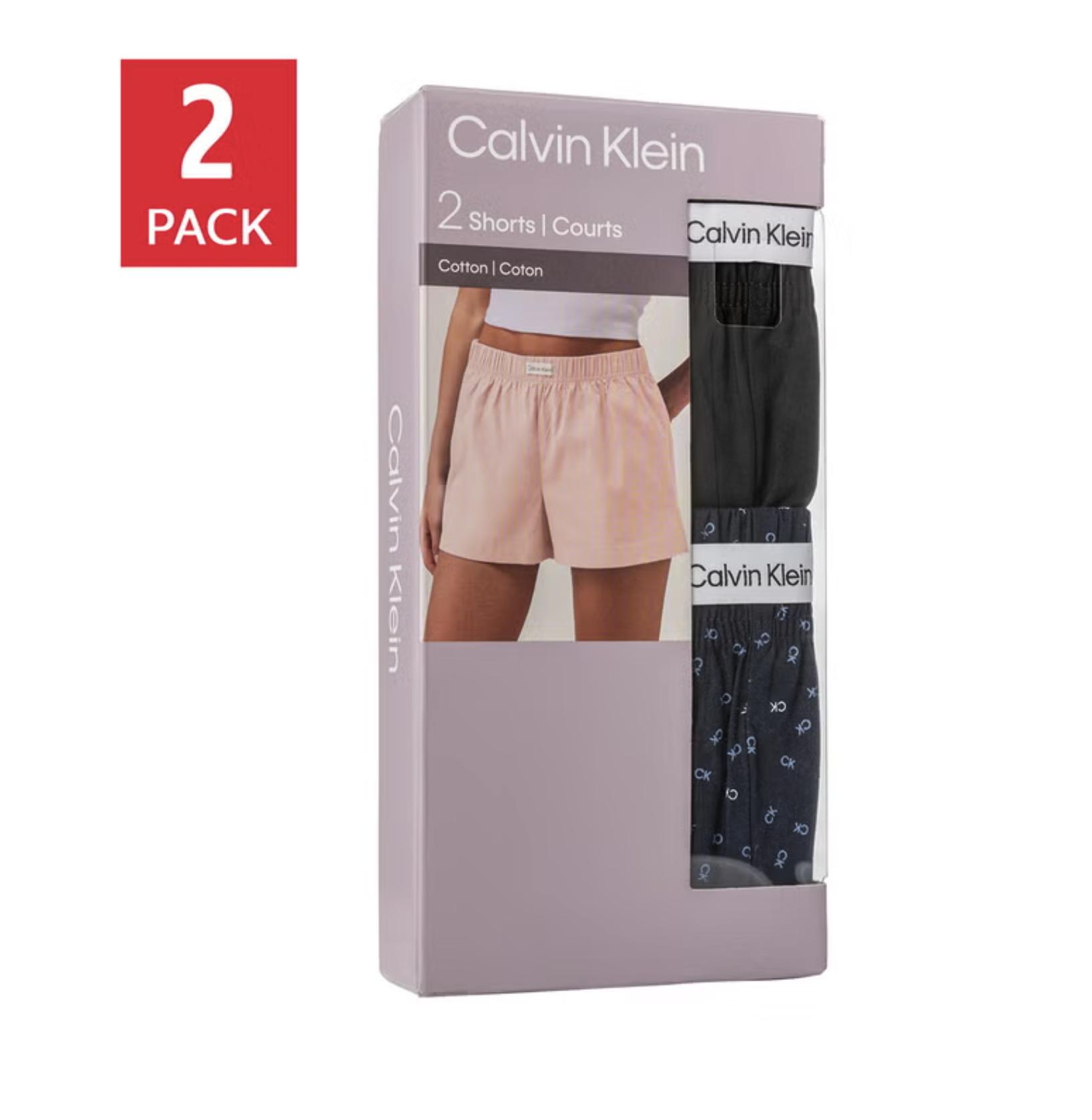 Calvin Klein 女士棉質家居短褲 （2件裝）