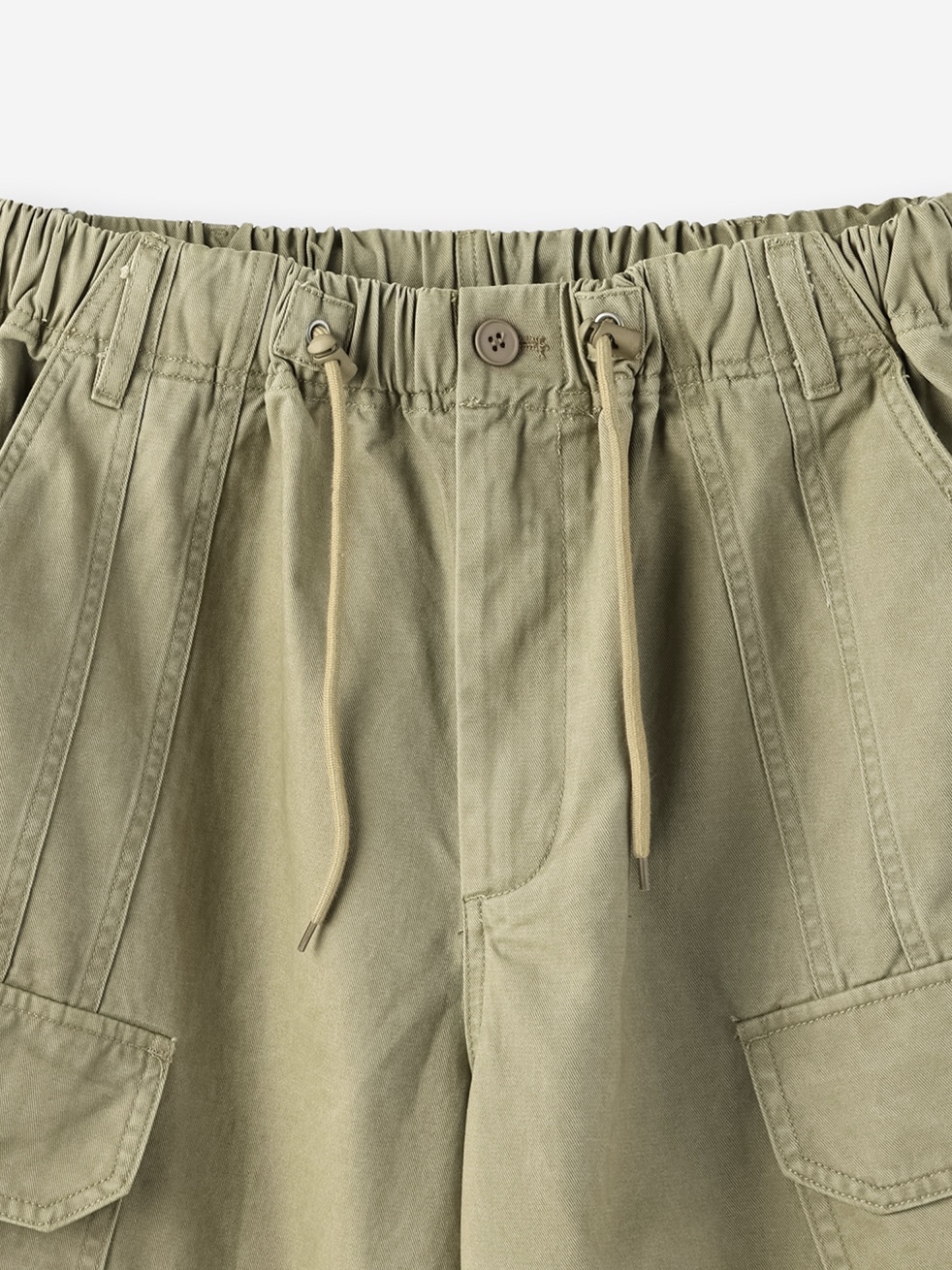 Drawstring Cotton Cargo Shorts