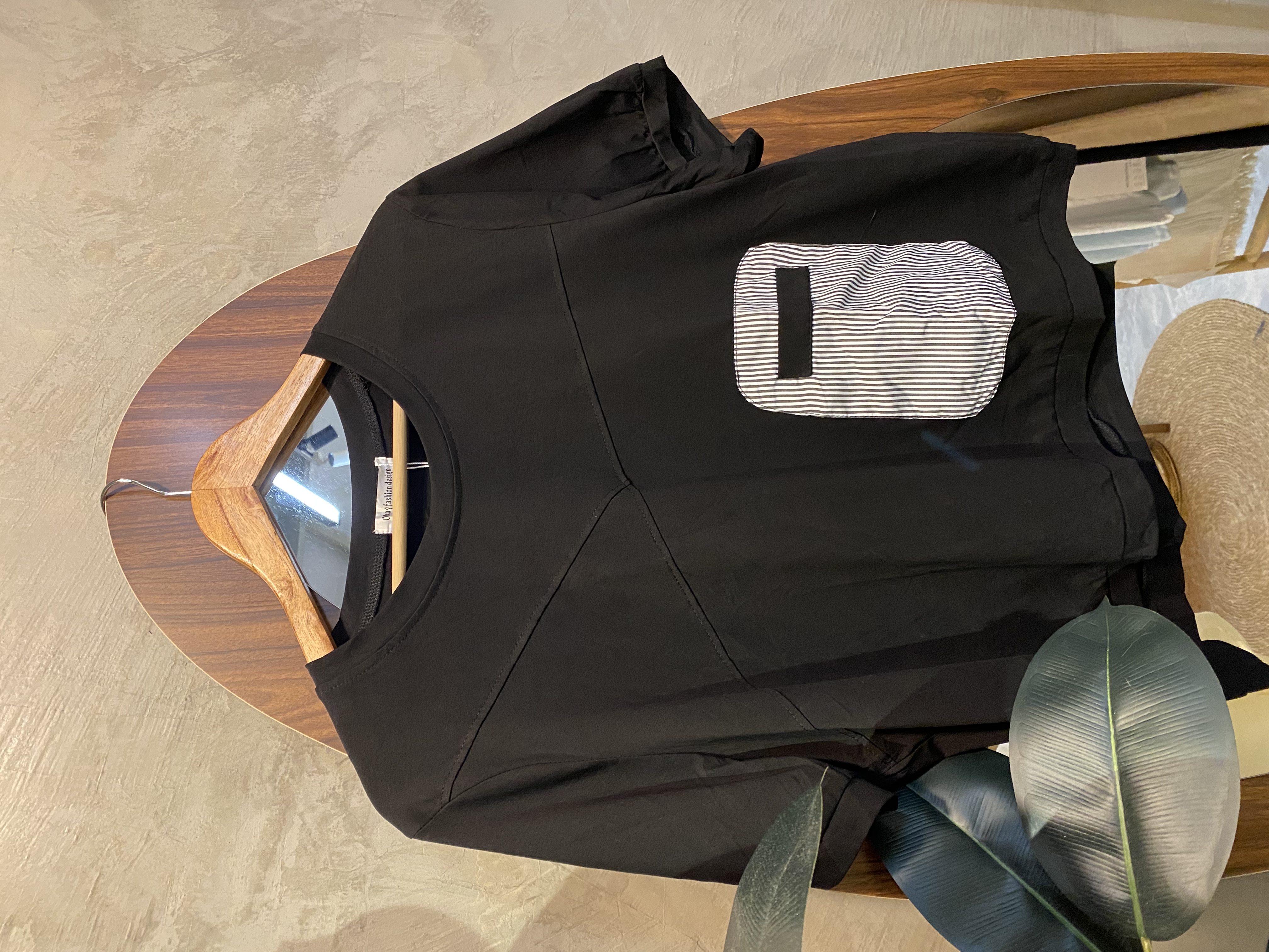 4665号-小设计假口袋拼接上衣